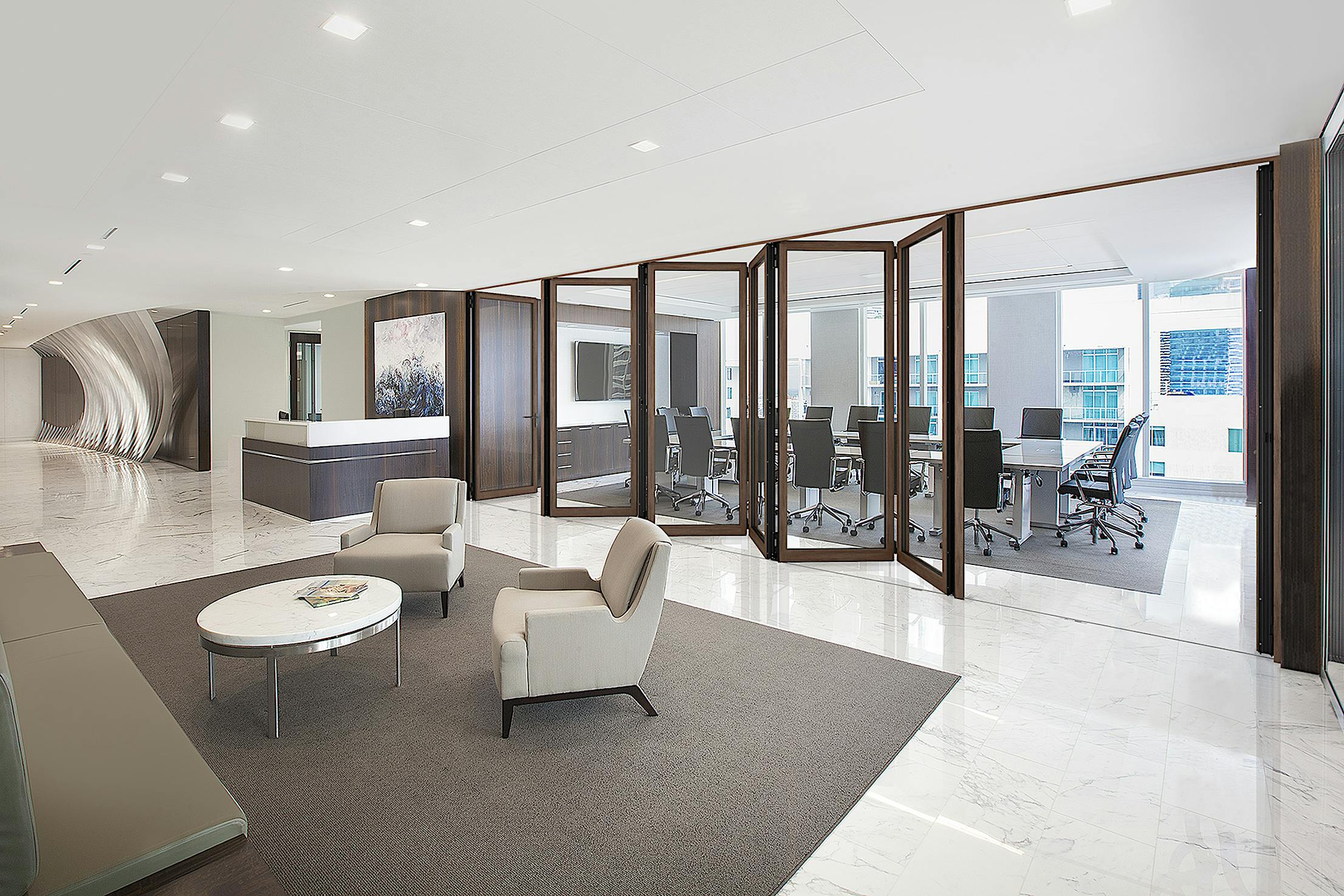 wood framed acoustical glass wall system