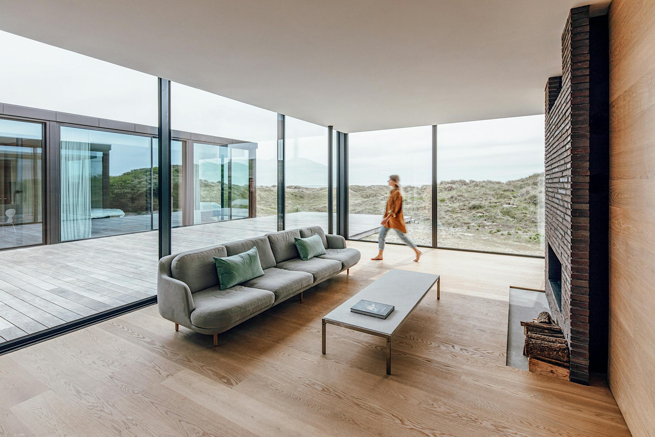 floor-to-ceiling sliding glass walls