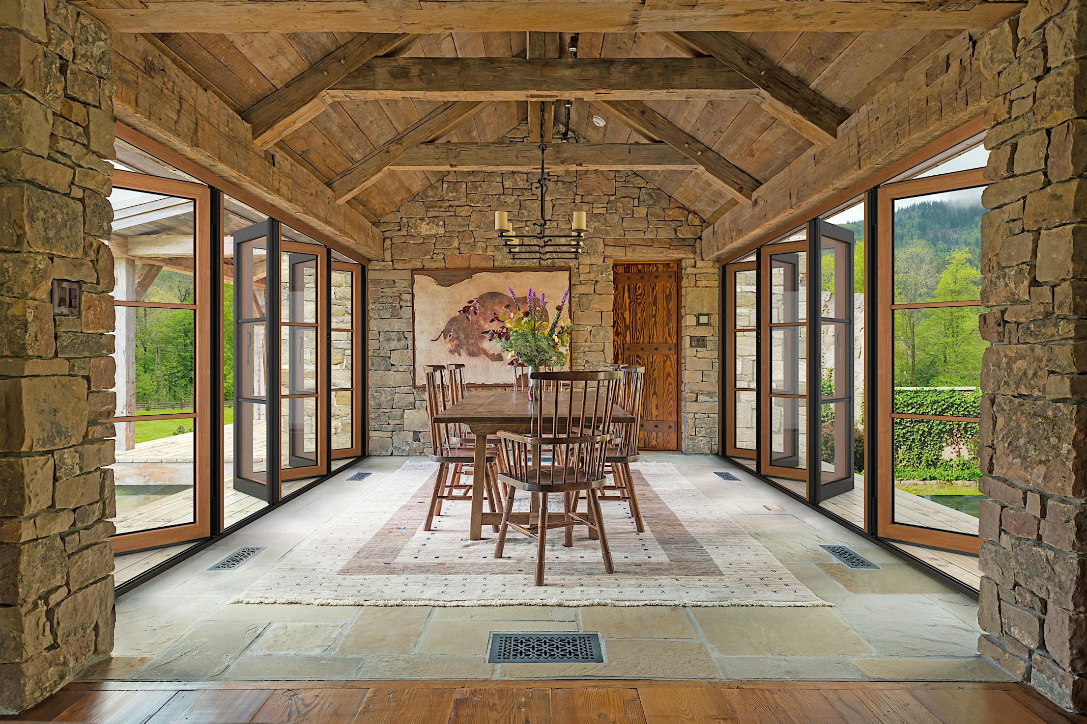 Slimmest clad folding glass wall