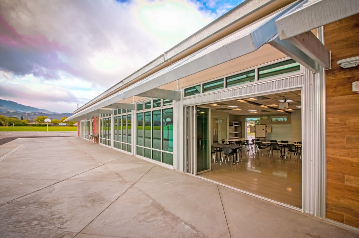 exterior glass wall systems for schools