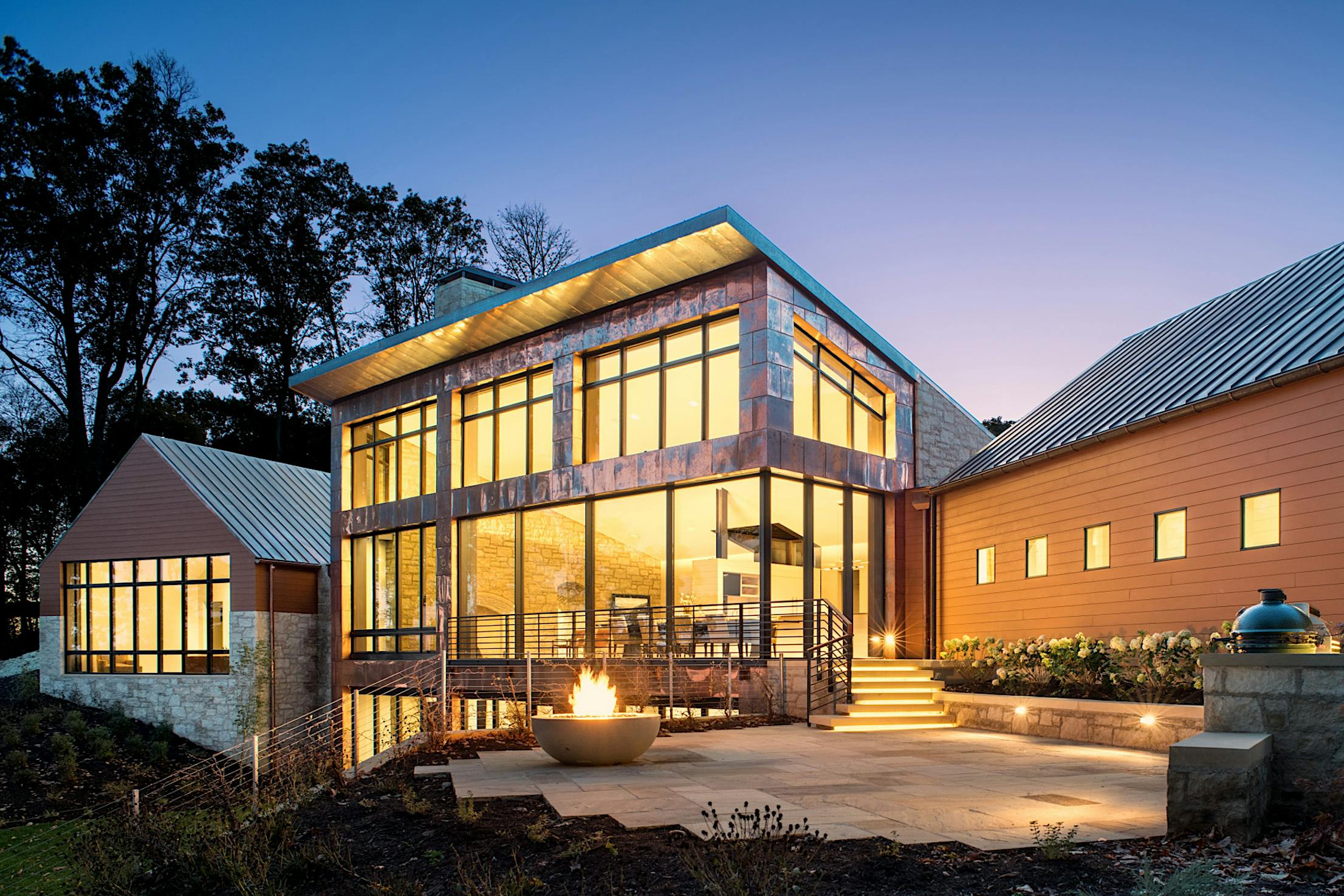 minimal sliding glass walls