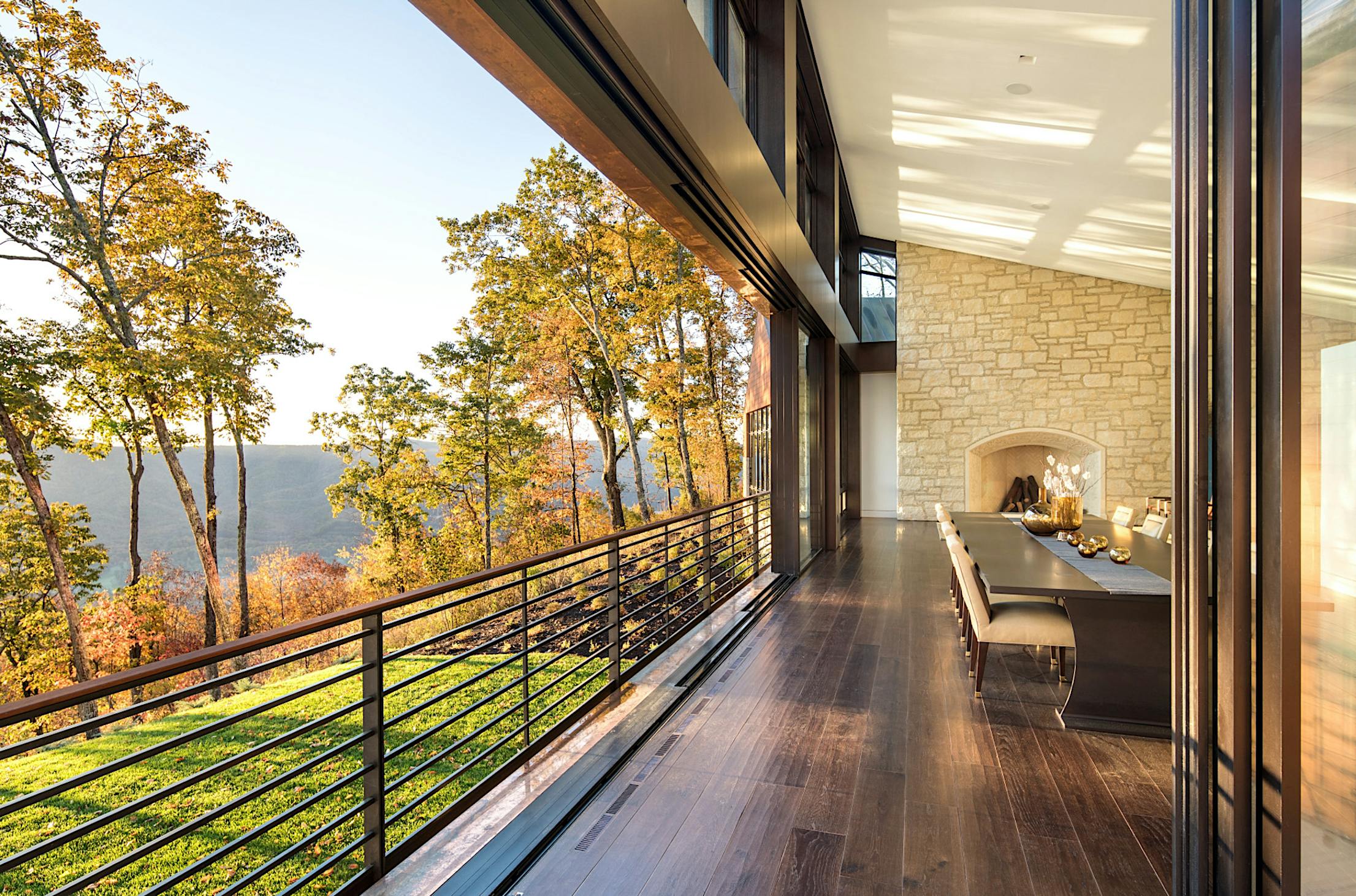 large panel sliding glass walls