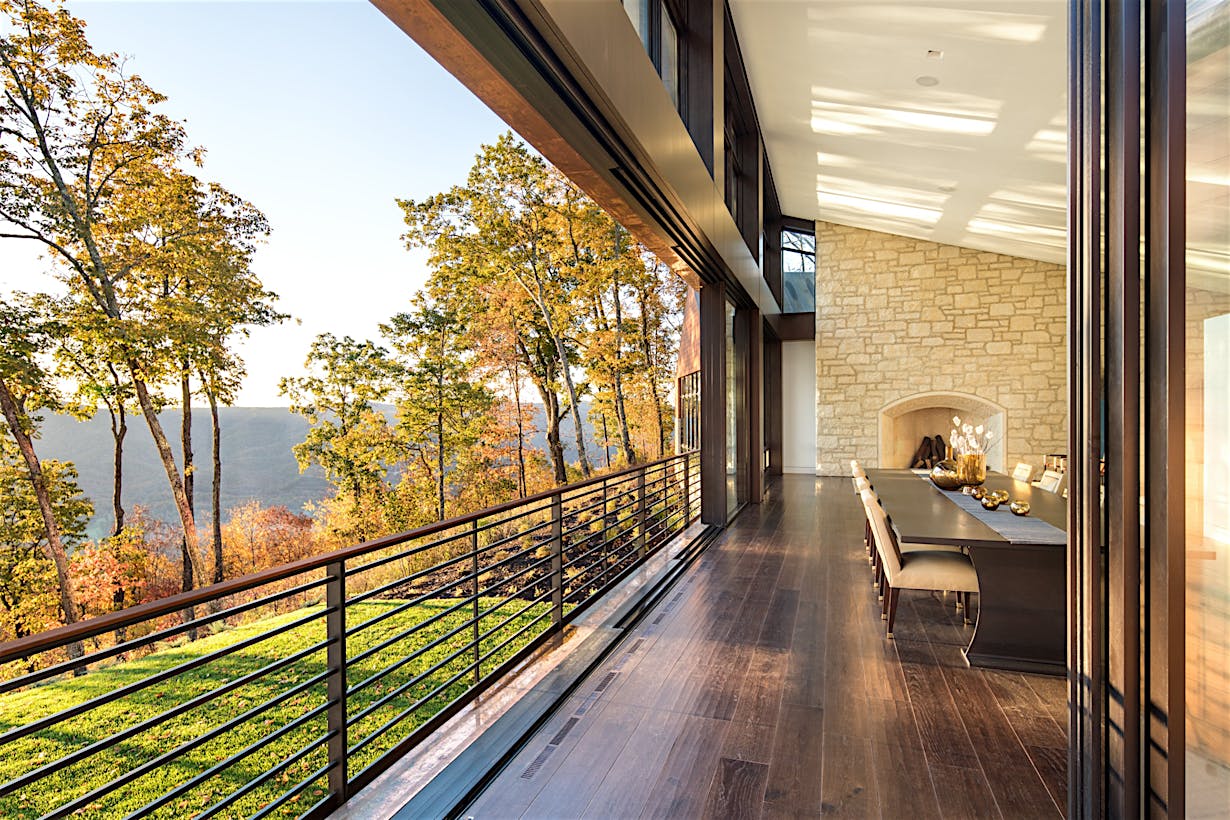 large panel sliding glass walls