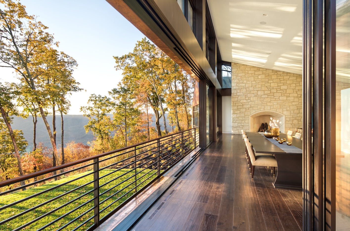 large panel sliding glass walls