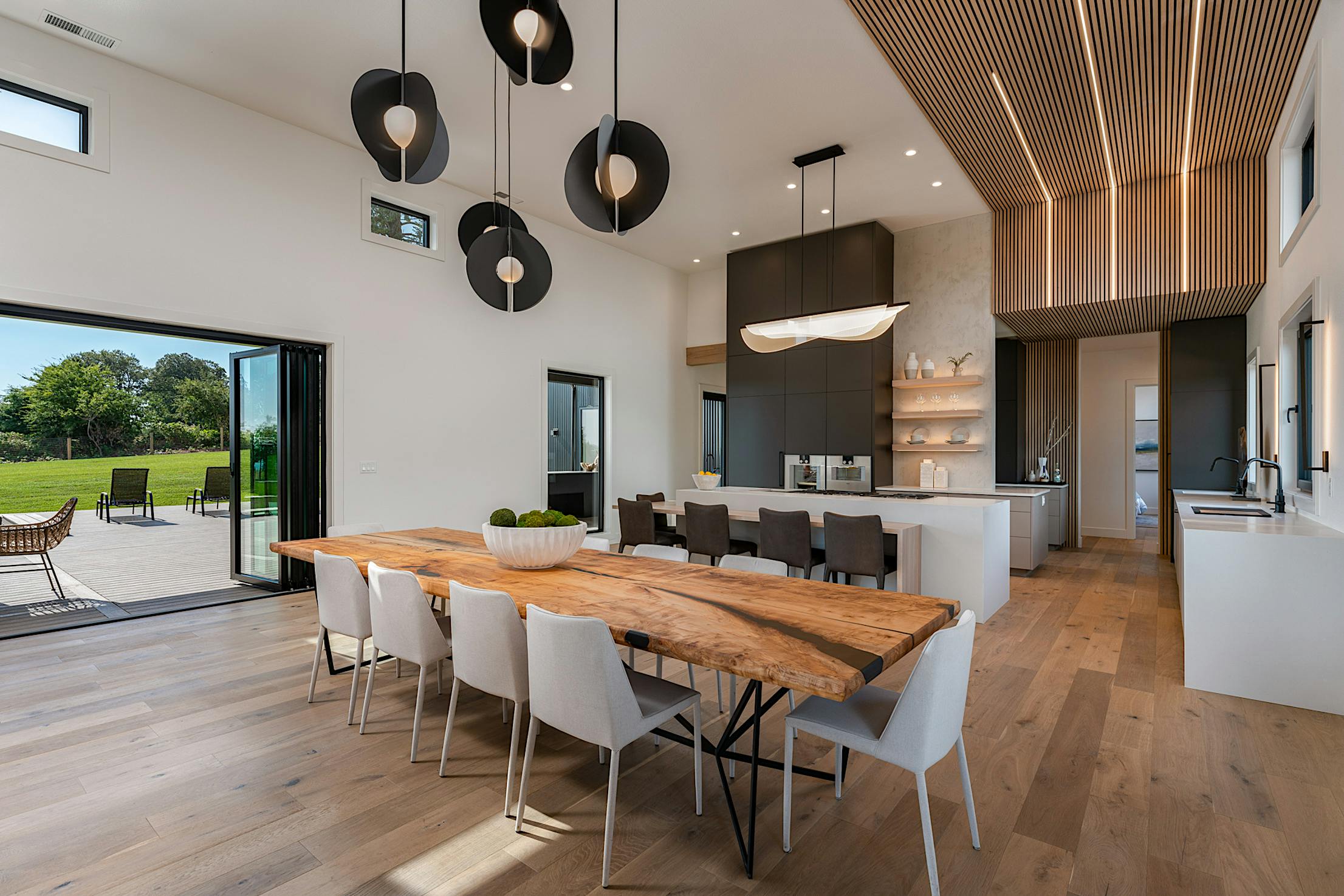 bi-folding glass walls