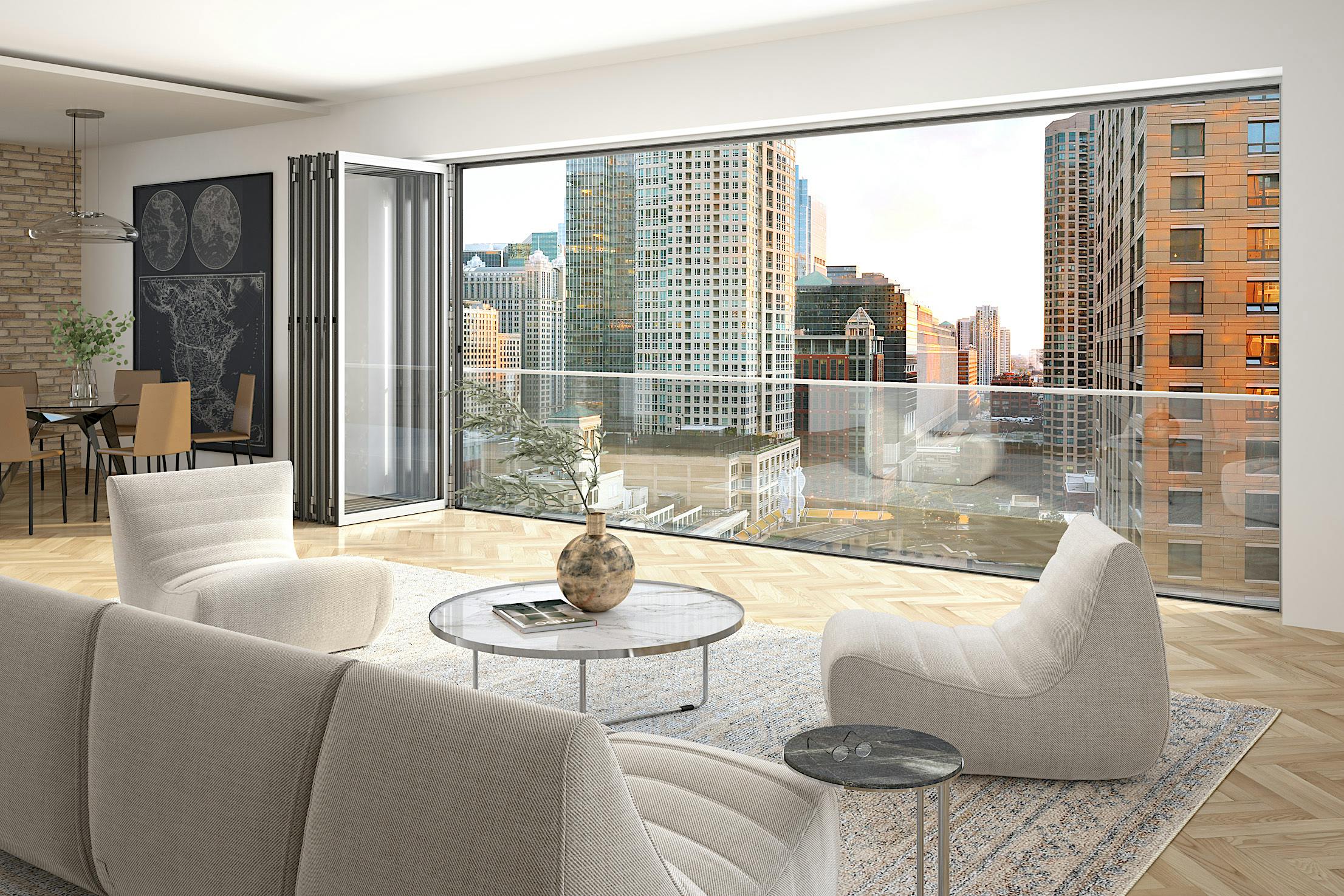 folding operable glass walls