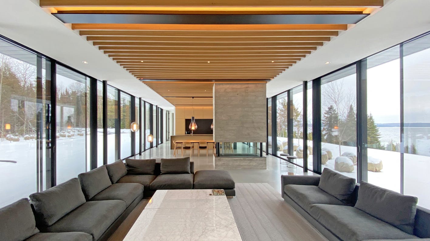 floor-to-ceiling moveable glass walls