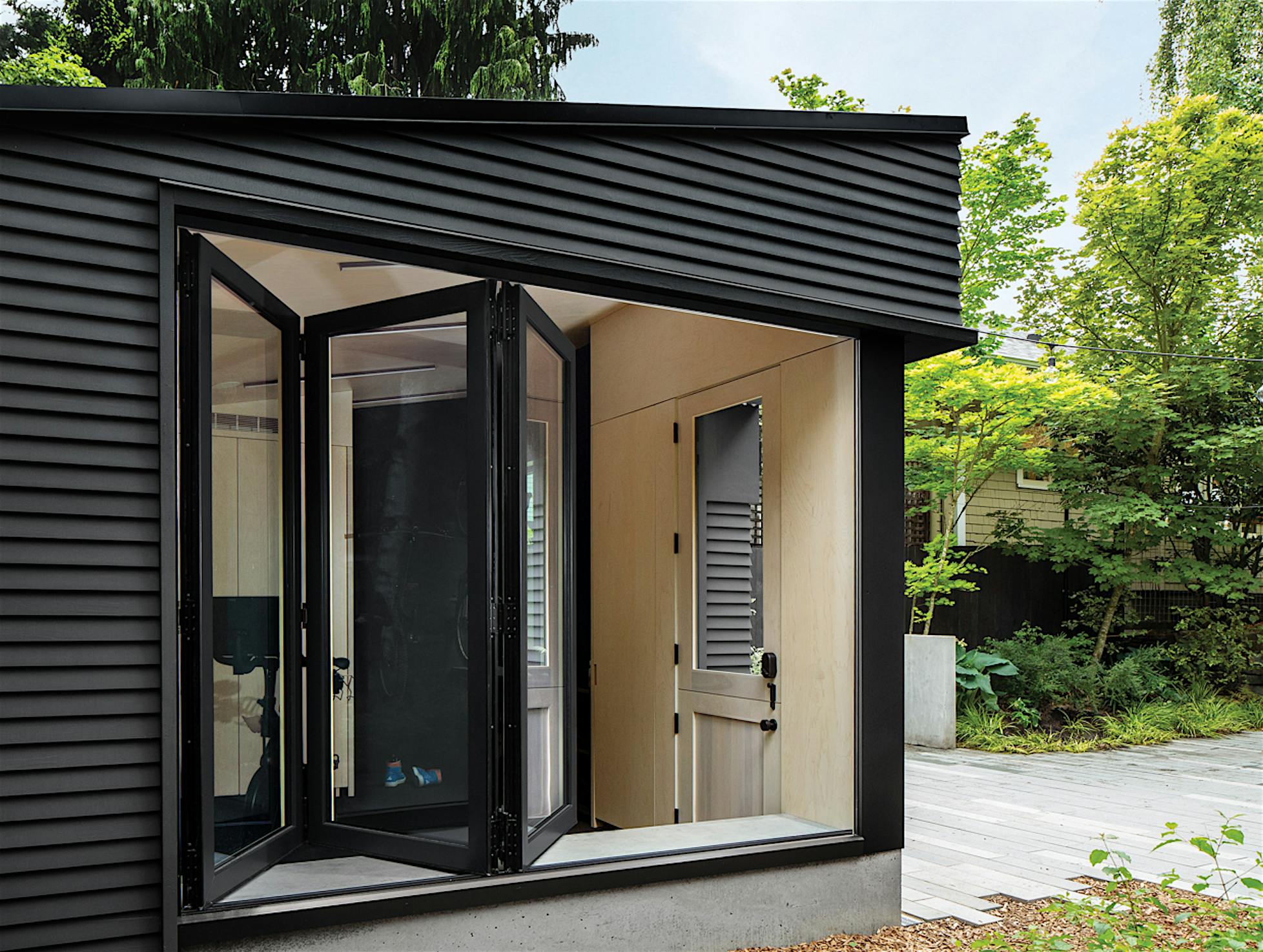 aluminum clad bifold glass window