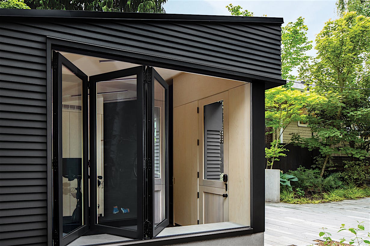aluminum clad bifold glass window