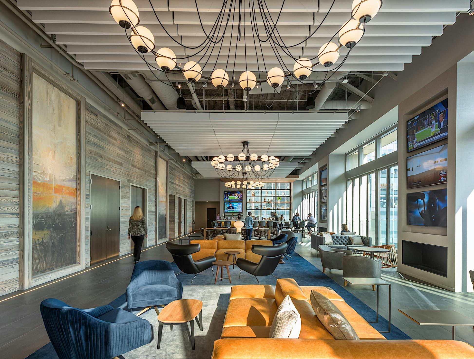 amenities room bifold glass walls