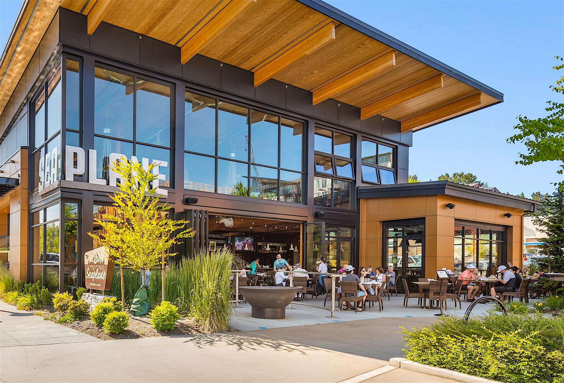 outdoor dining opening glass walls