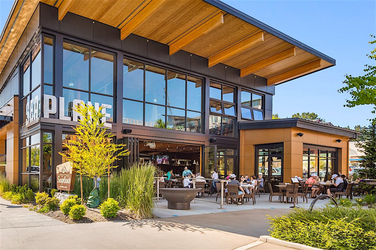 outdoor dining opening glass walls