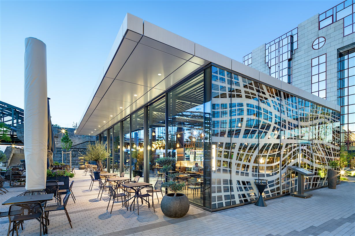 minimal sliding opening glass walls by NanaWall