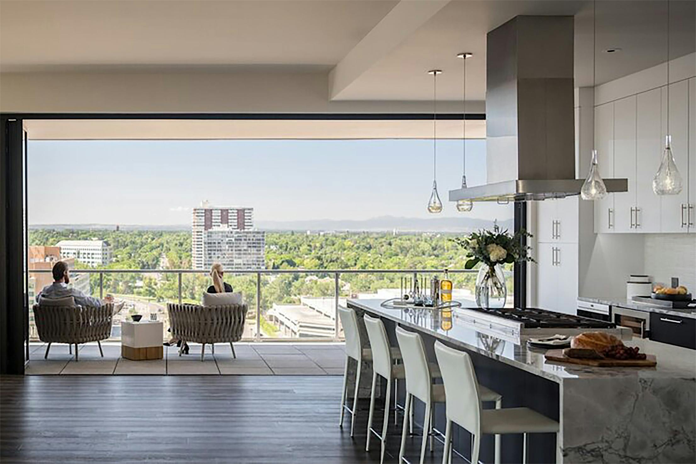 multifamily balcony design folding glass wall