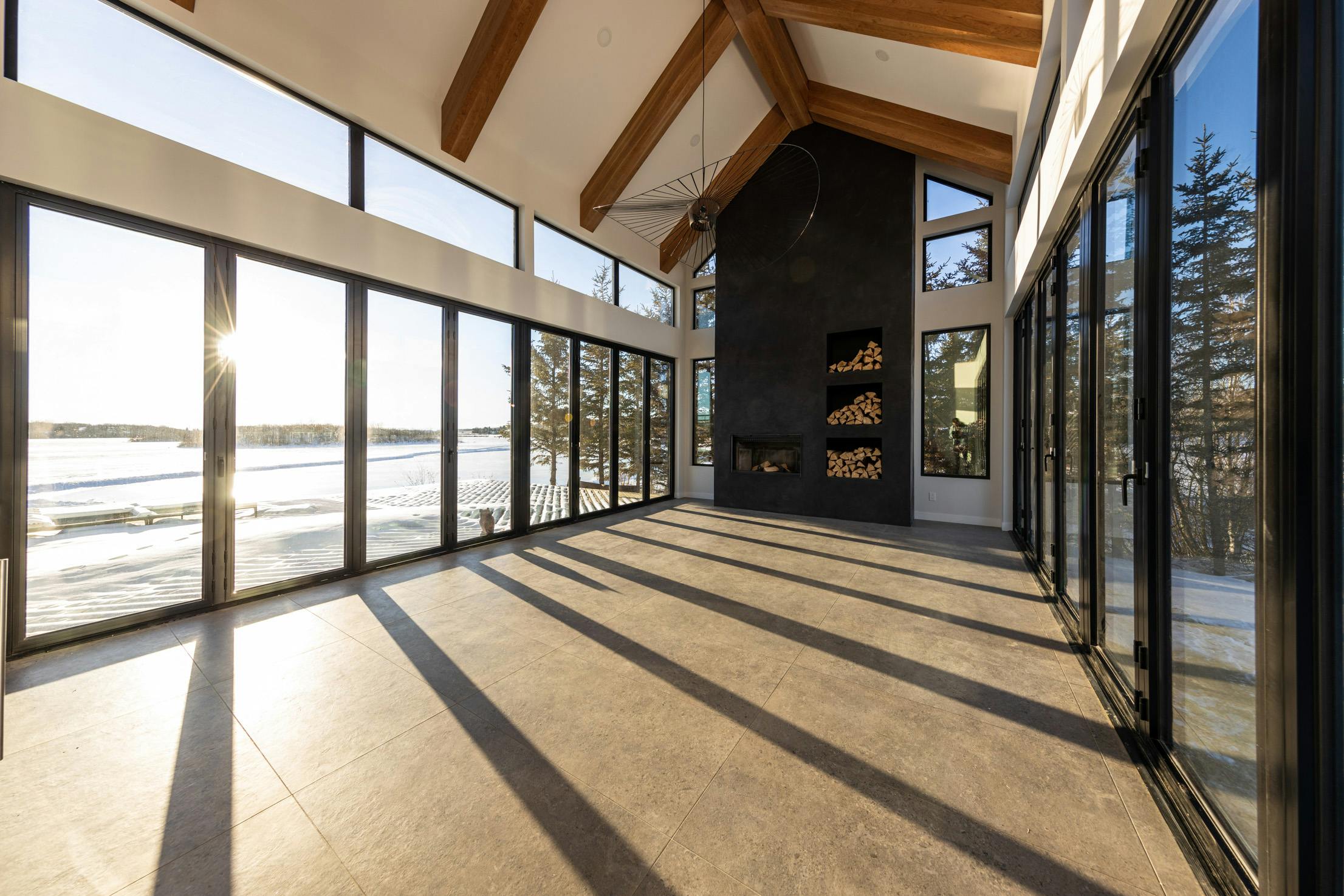 lake house living with accordion door systems