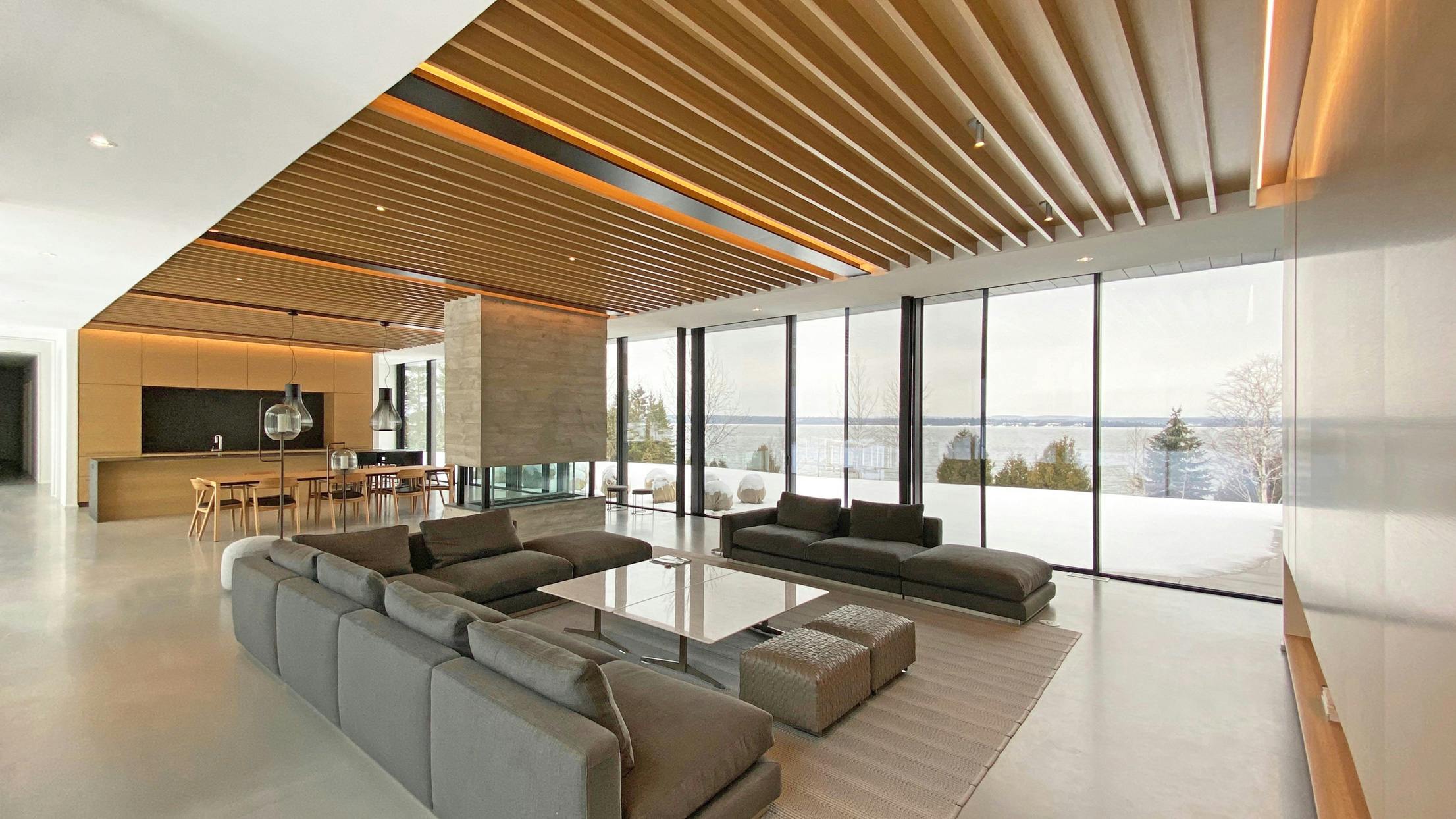 NanaWall opening glass wall systems on a lake front