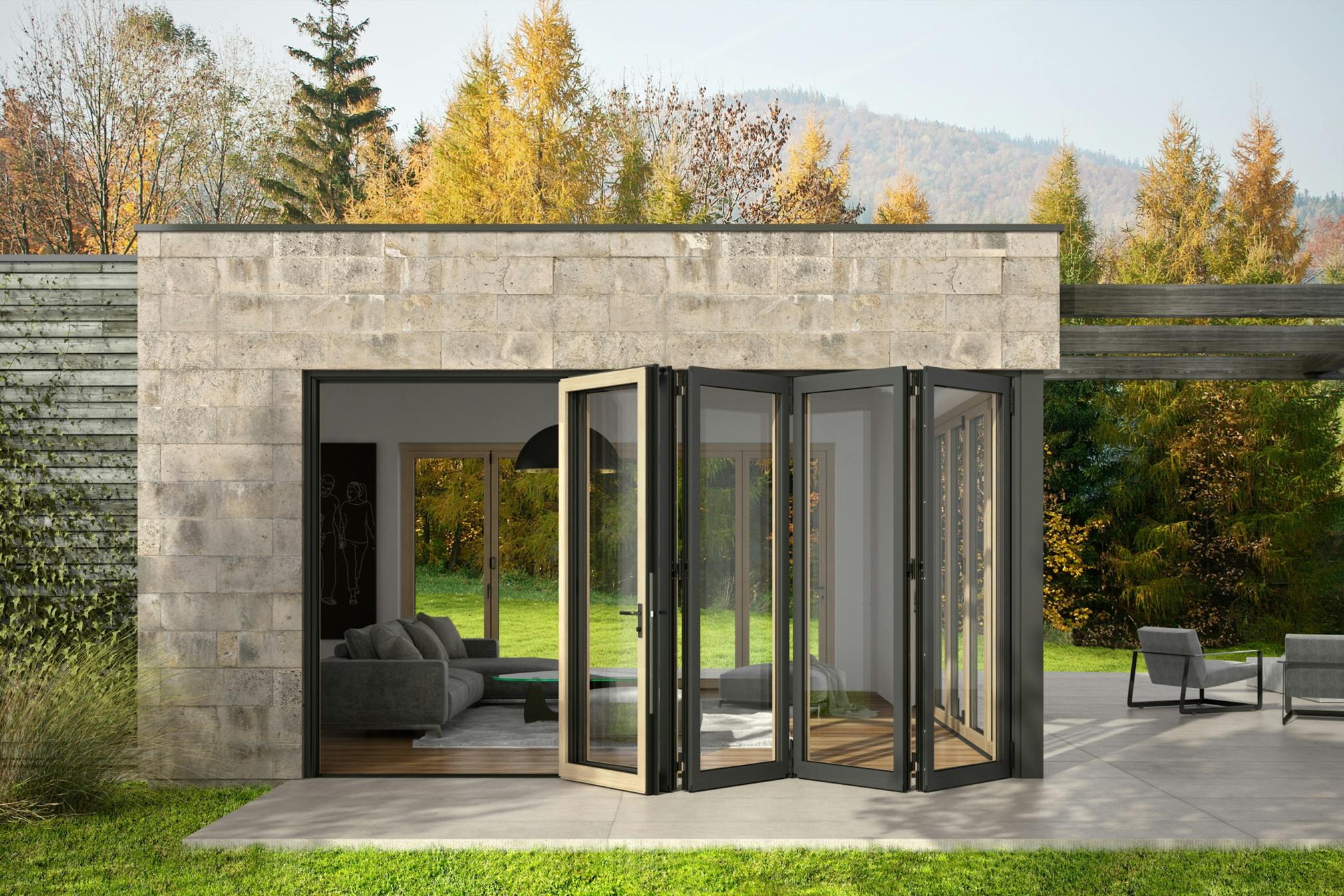aluminum clad retractable patio doors
