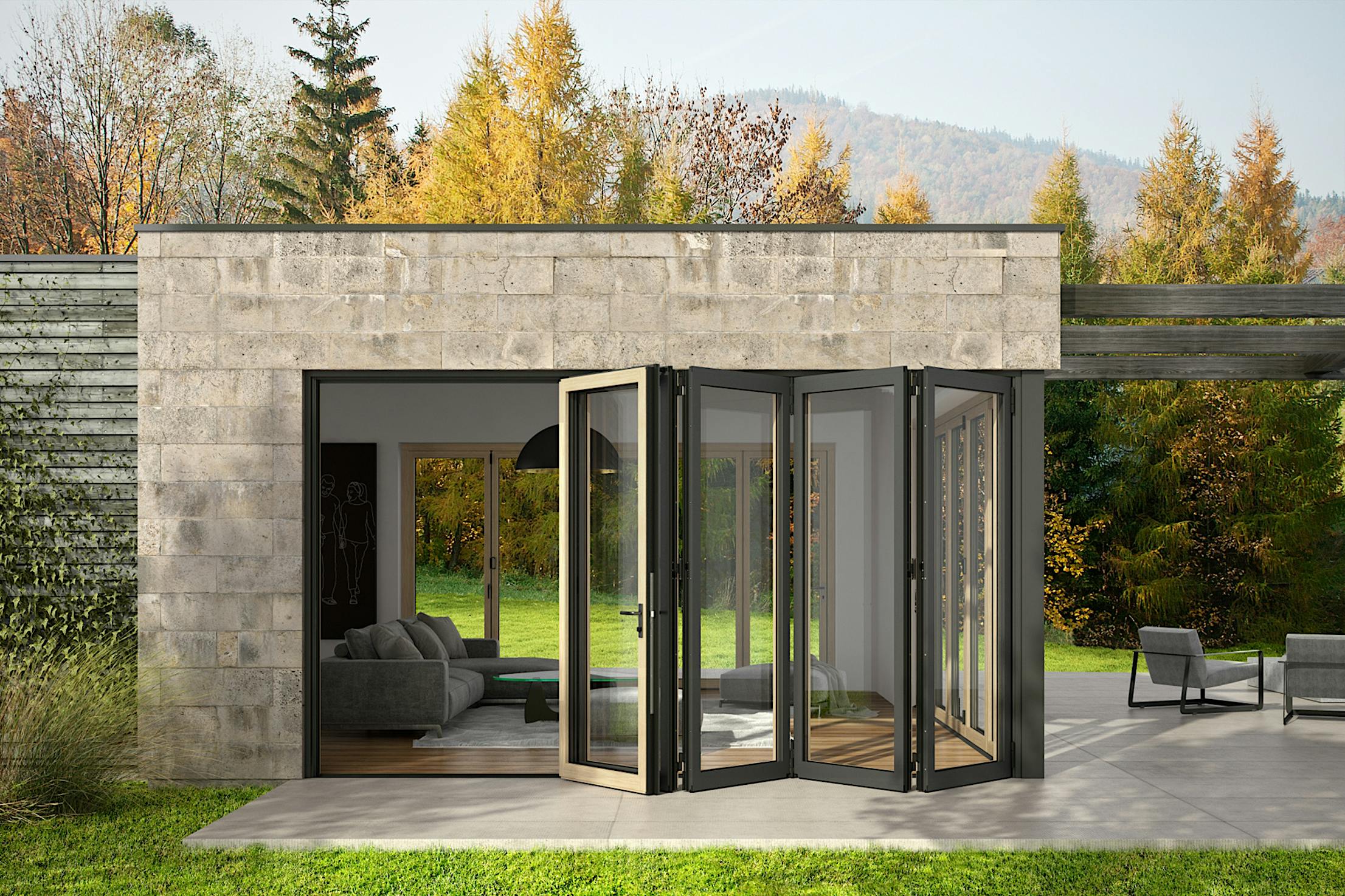 aluminum clad retractable patio doors