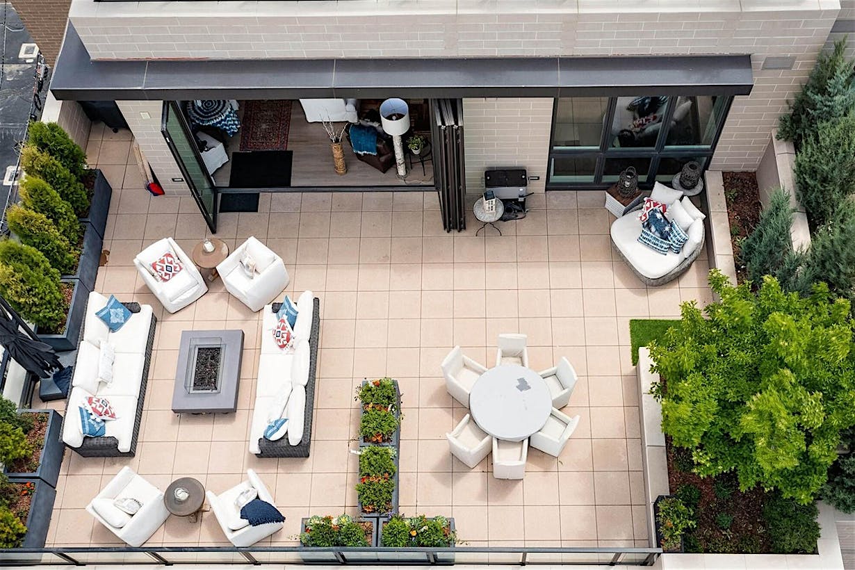 residential rooftop design with folding doors