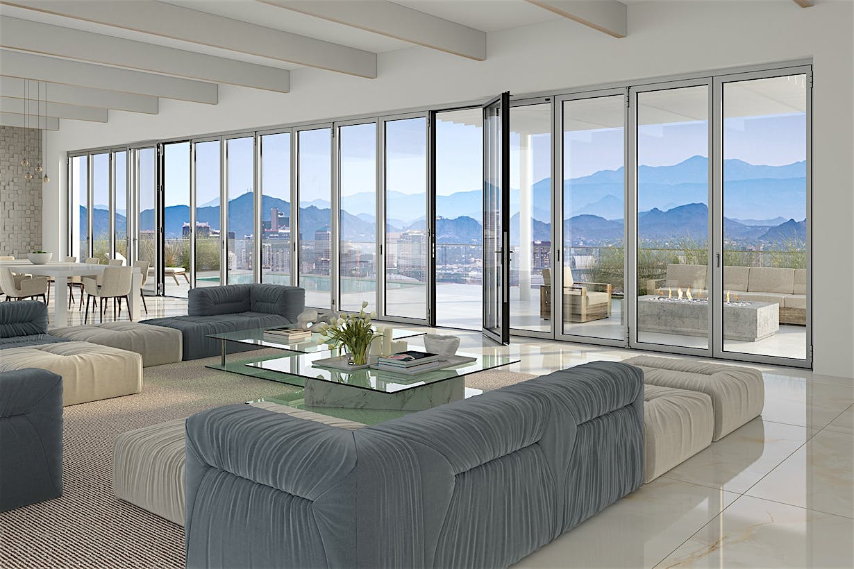reinforced folding and sliding glass walls