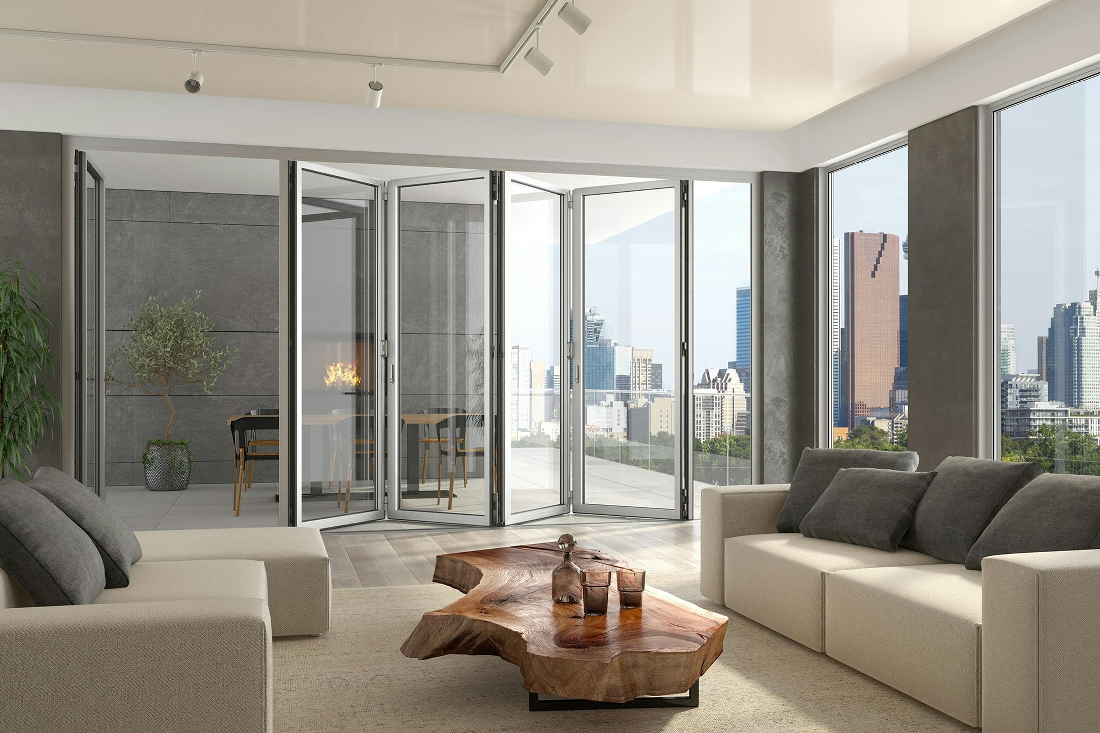 Generation 4 folding and sliding glass walls