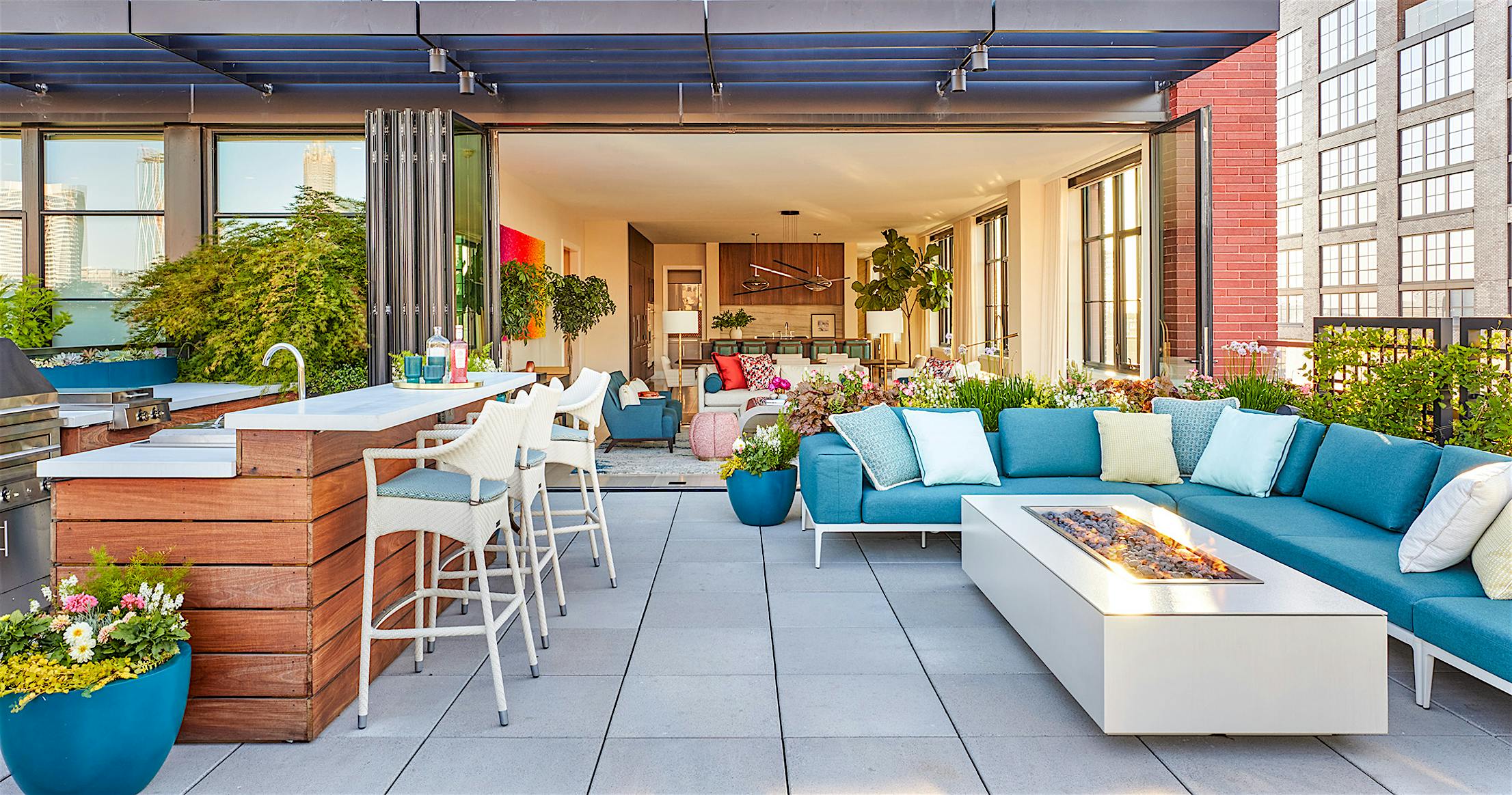 penthouse folding and sliding glass walls