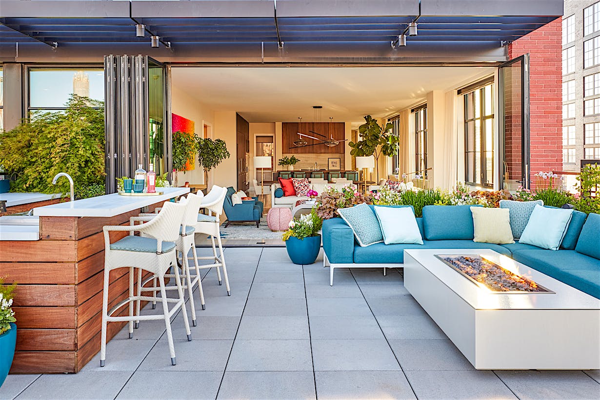 penthouse folding and sliding glass walls