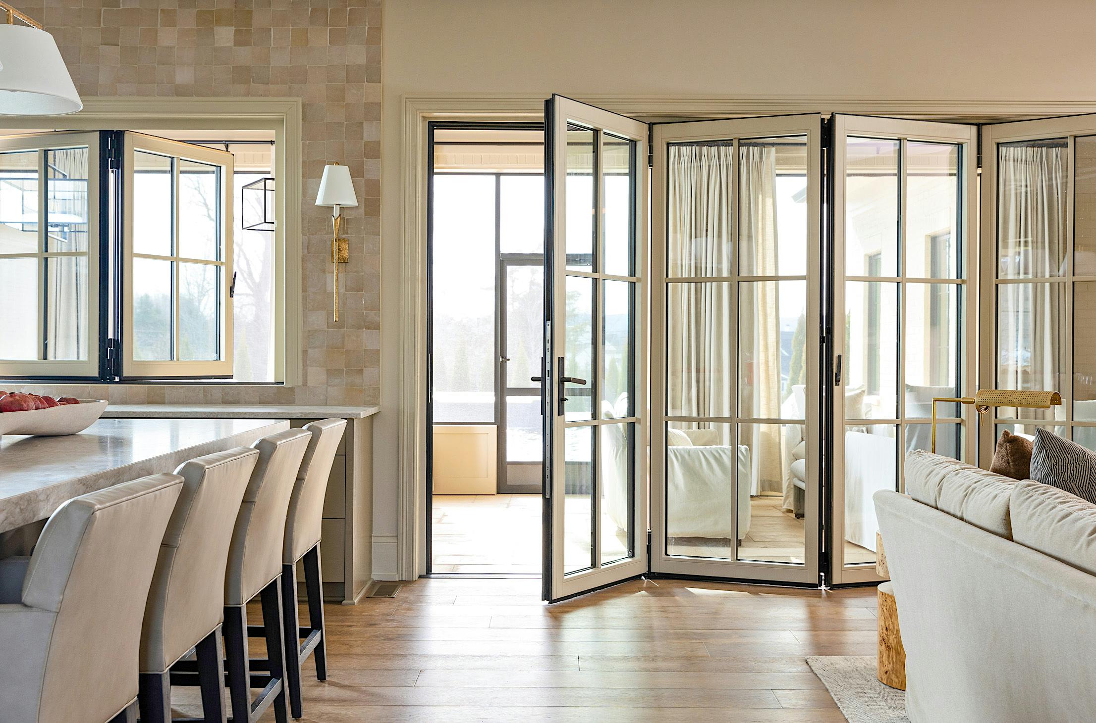 Generation 4 clad folding glass doors