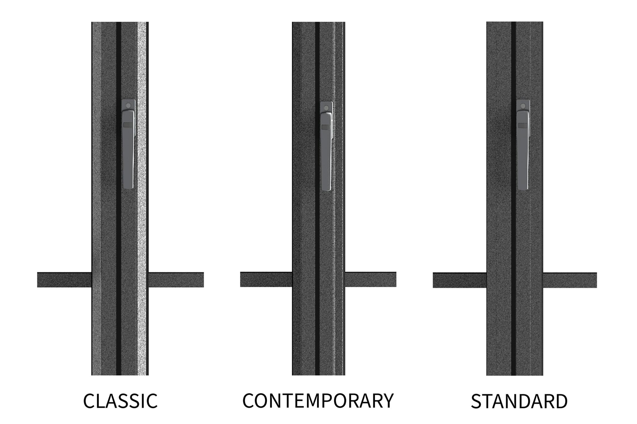 NanaWall Steel Effect Glass Stop Options