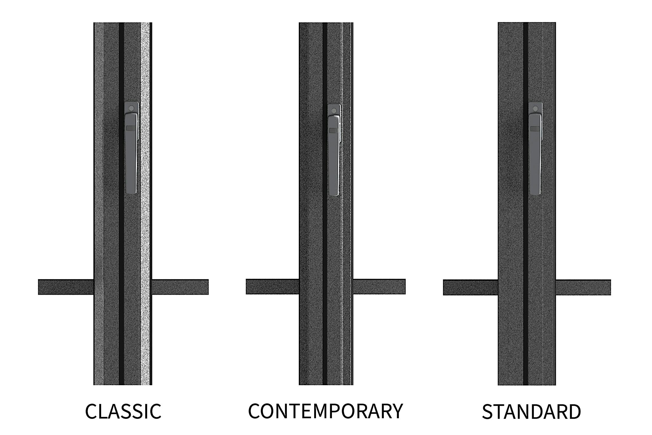 NanaWall Steel Effect Glass Stop Options