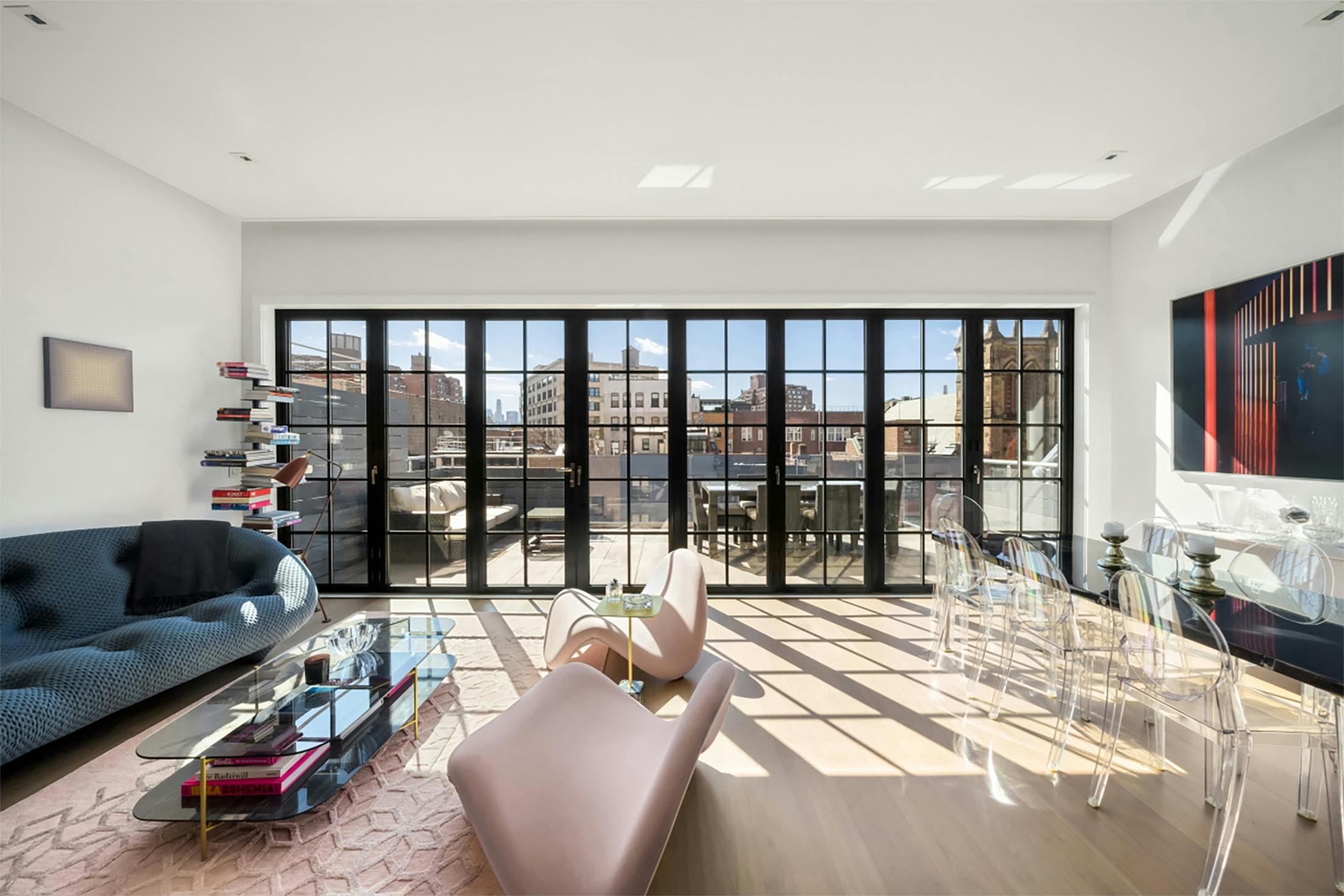 Penthouse with Steel Effect Folding Glass Walls
