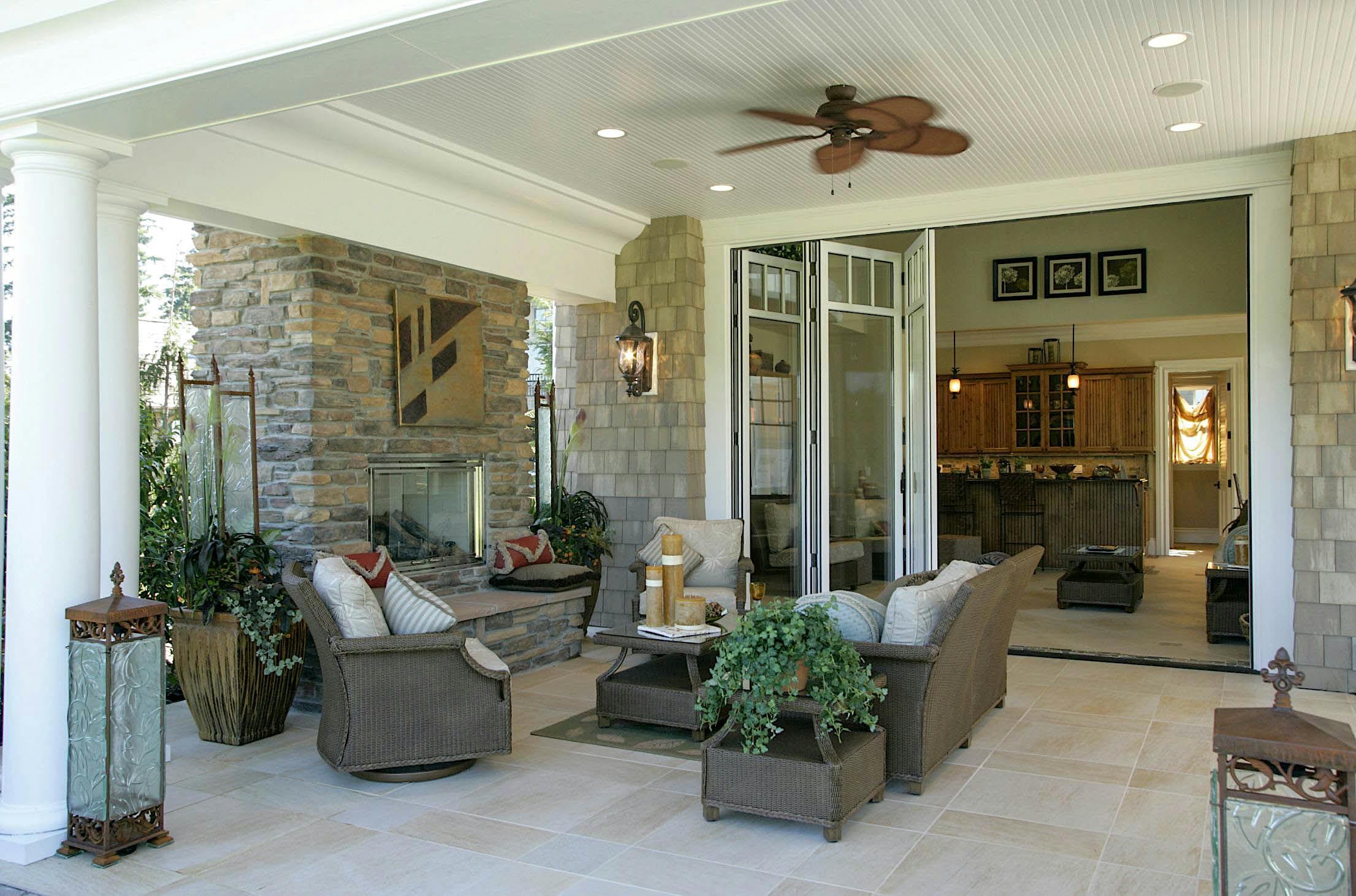 Large opening glass doors and California room