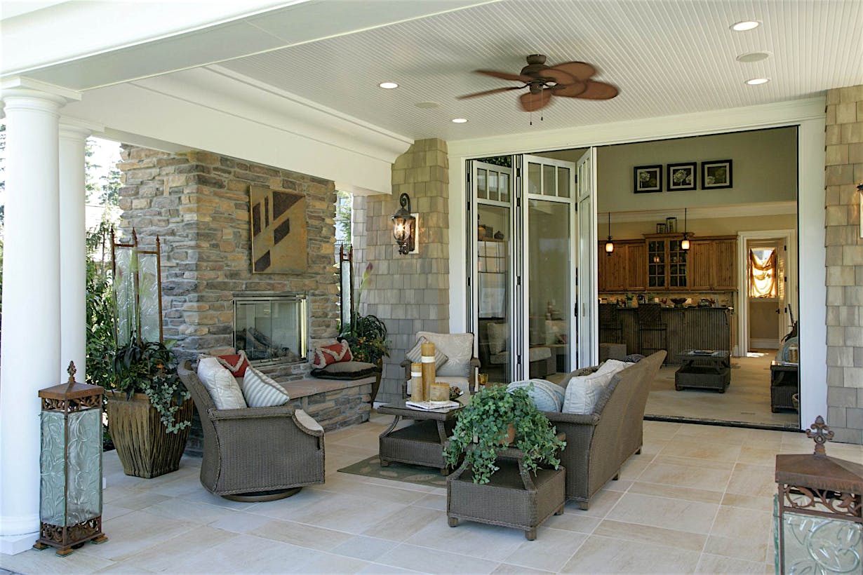 Large opening glass doors and California room