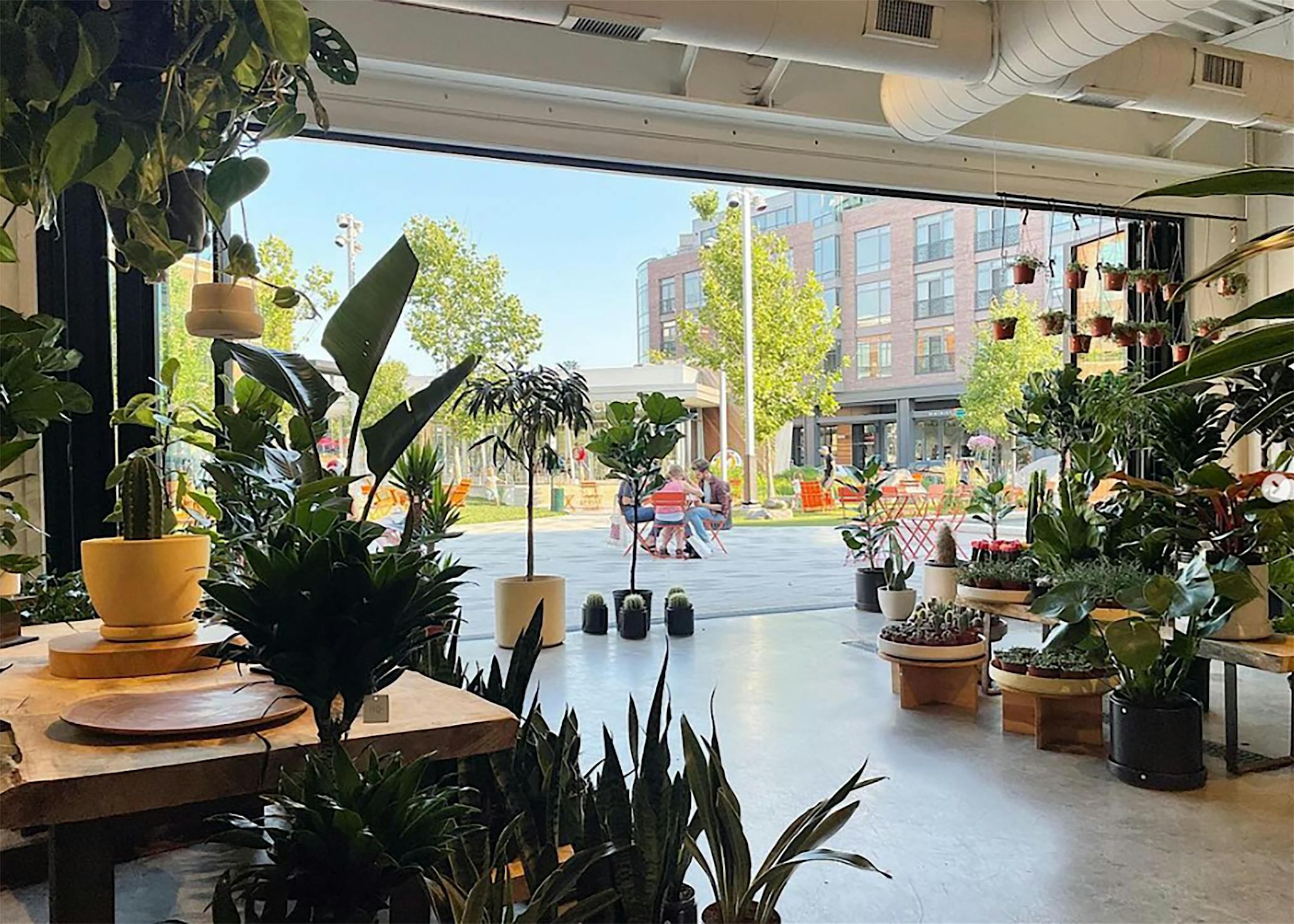 commercial storefronts design with opening glass walls