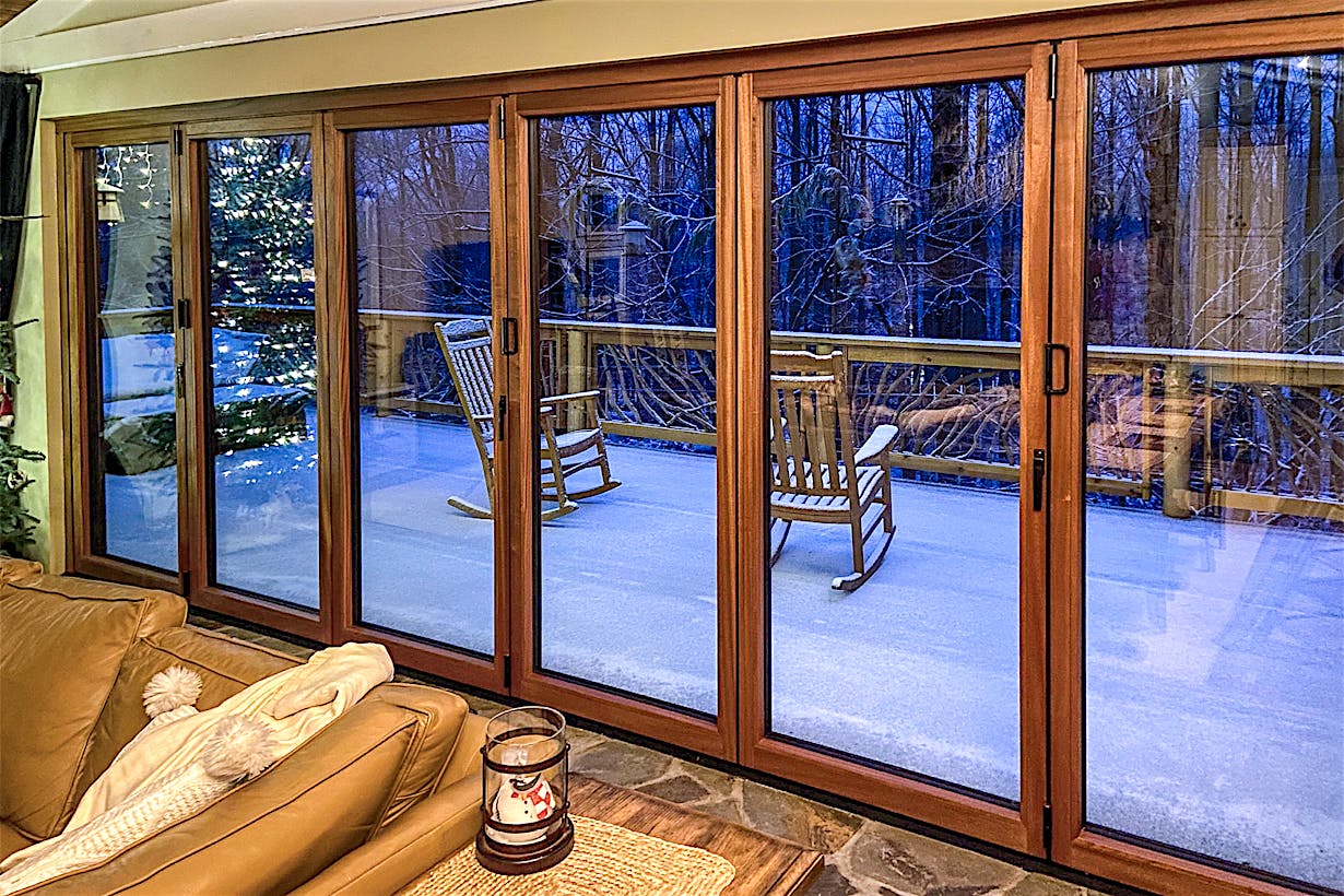 aluminum clad folding patio doors