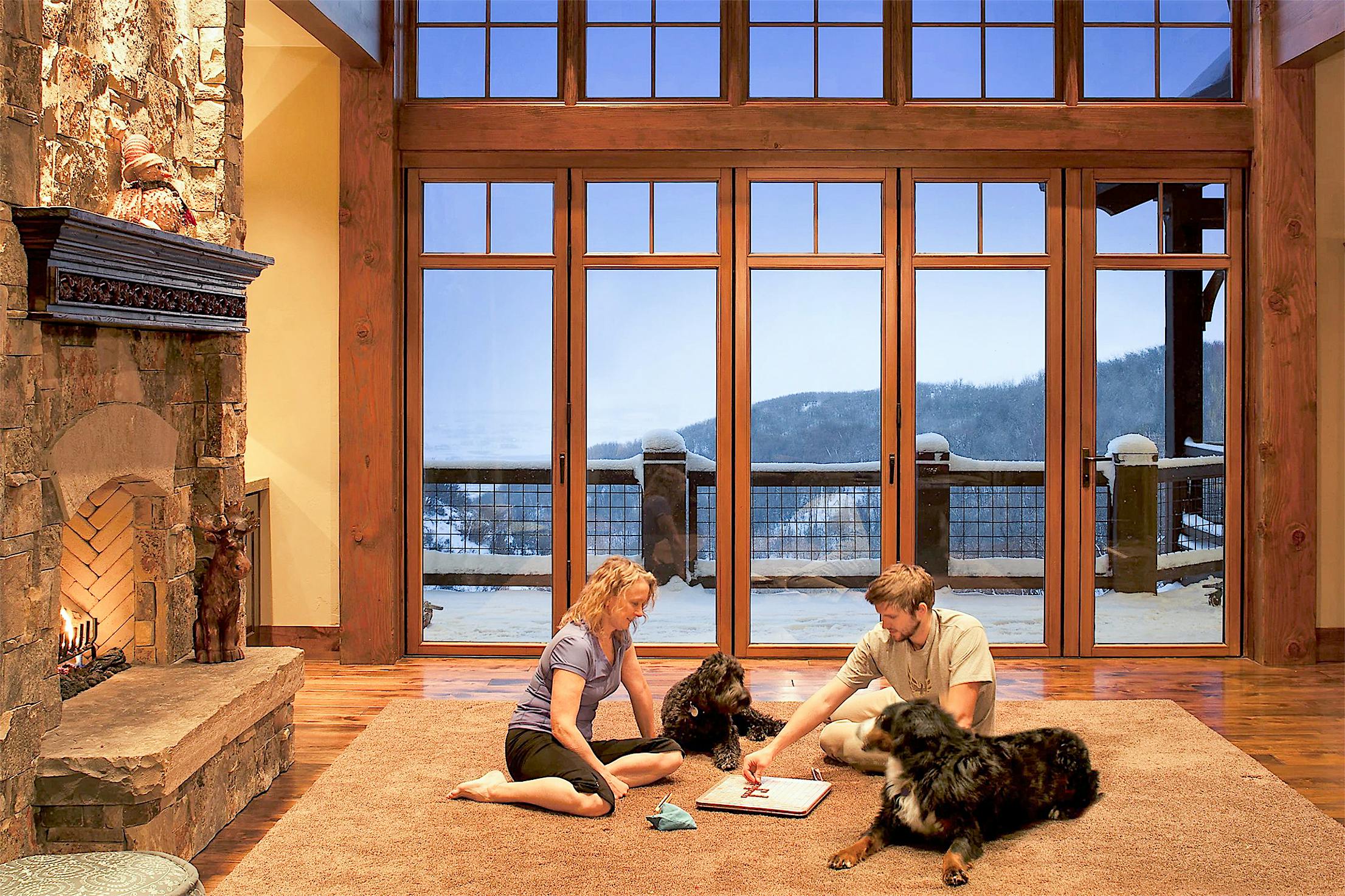 folding patio doors with simulated divided lites