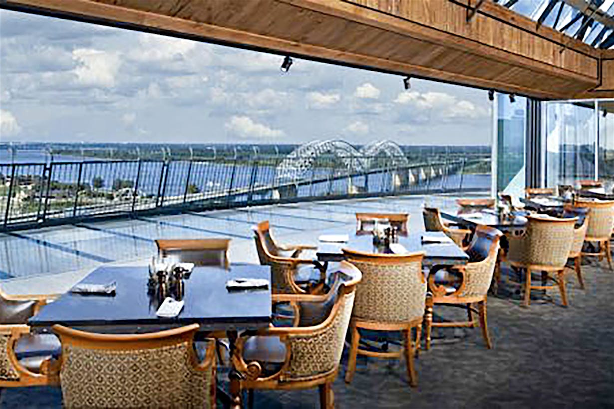 view from Lookout Restaurant folding glass walls