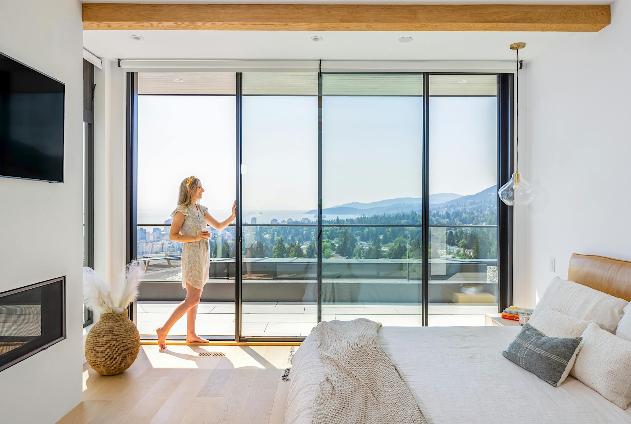 minimal framed opening glass walls