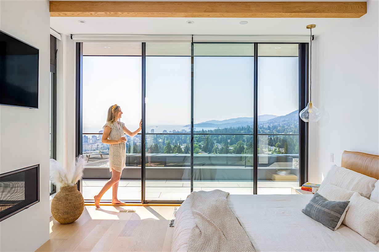 minimal framed opening glass walls