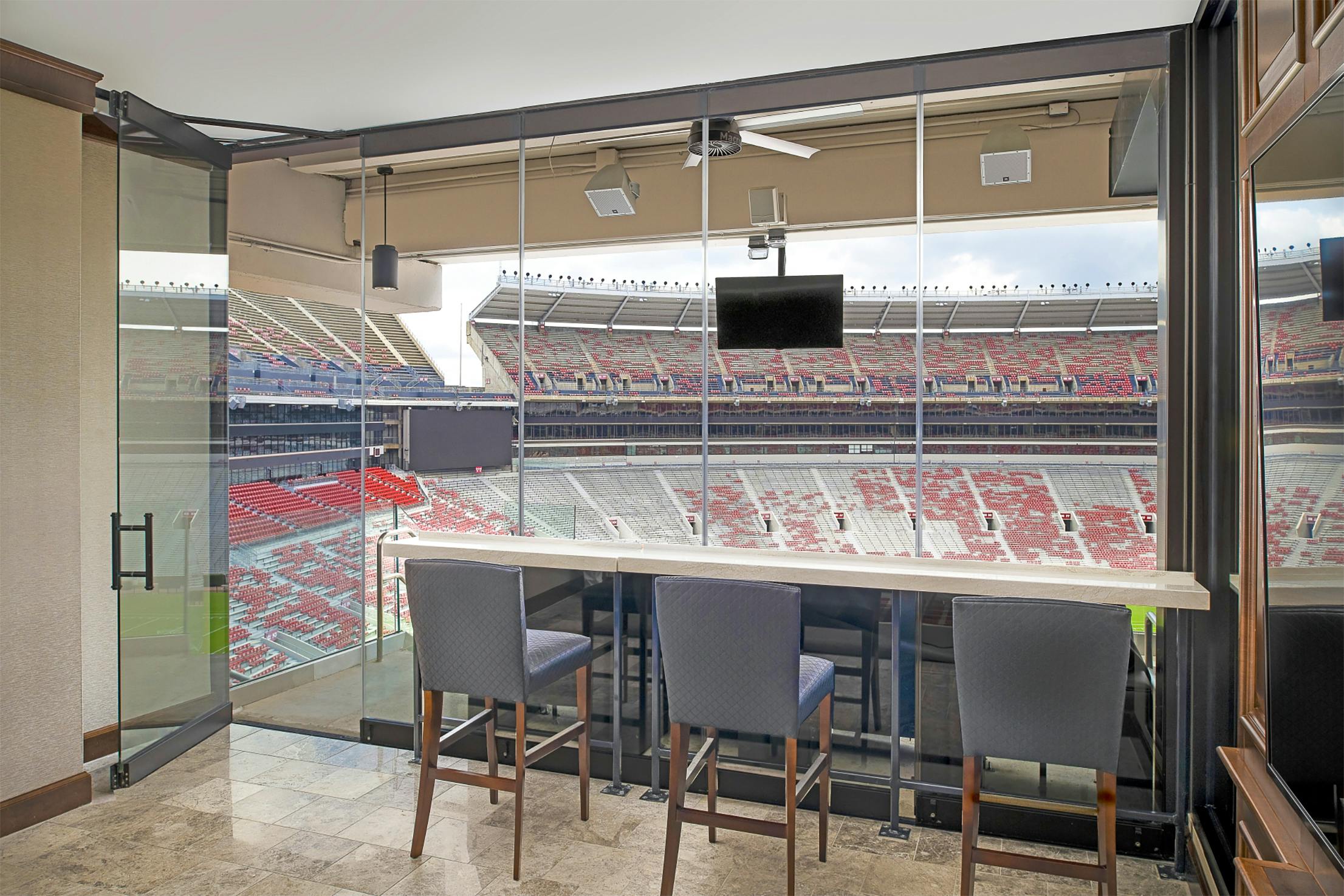 ClimaCLEAR sliding glass wall systems at Bryant-Denny Stadium