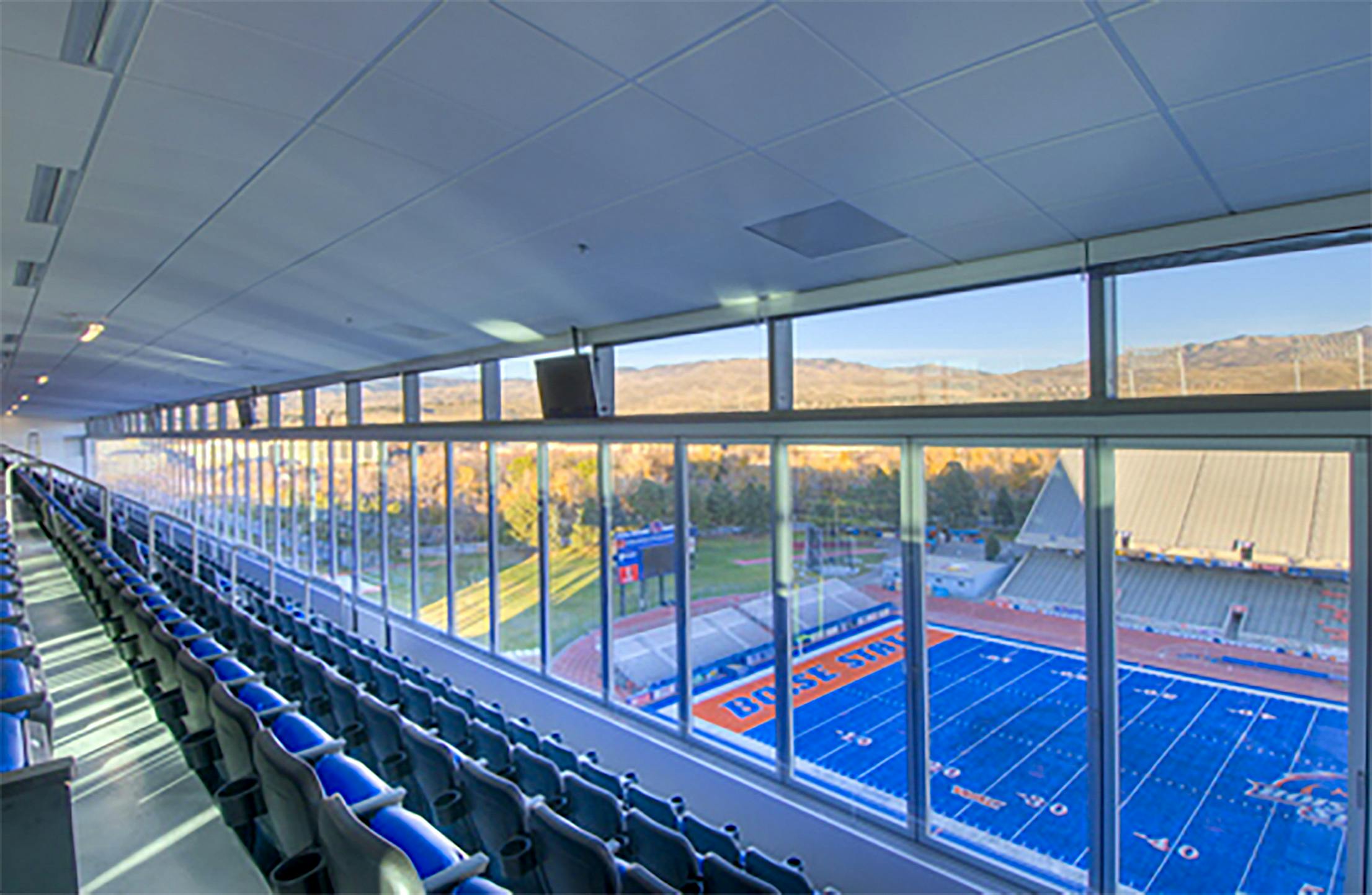 stadium design with stacking glass doors by NanaWall