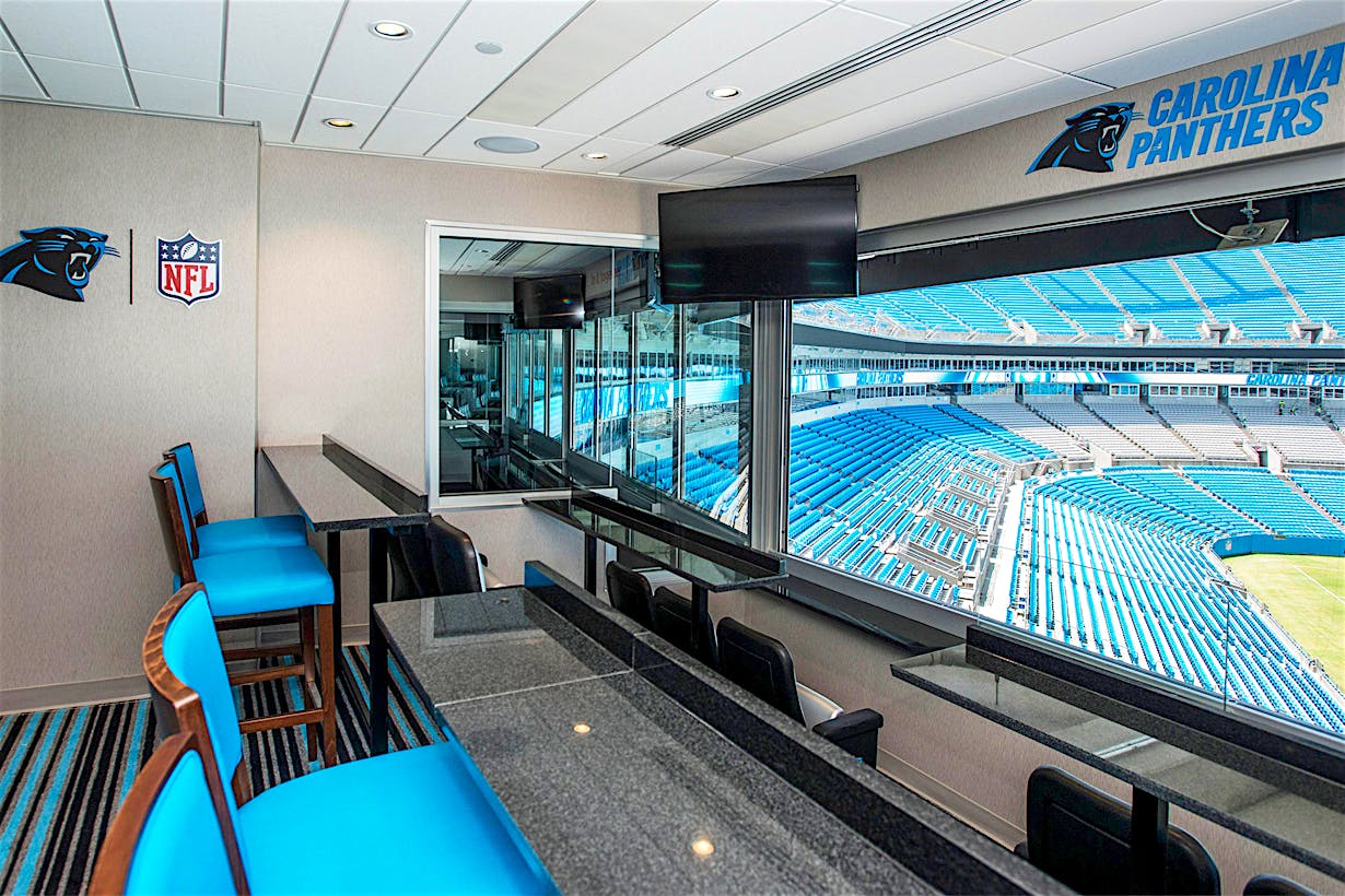 Caorolina Panthers Stadium with NanaWall stacking glass wall systems