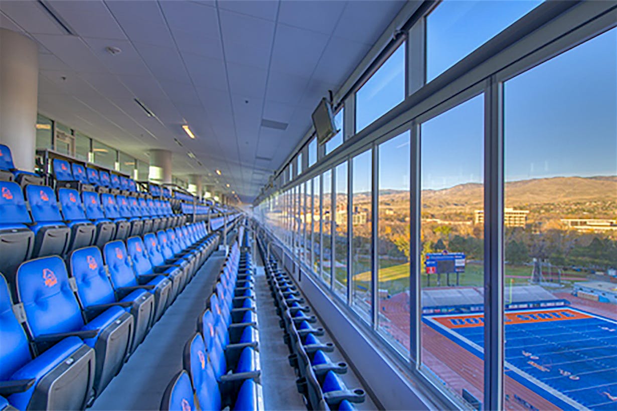 Boise State Bronco stadium stacking glass systems
