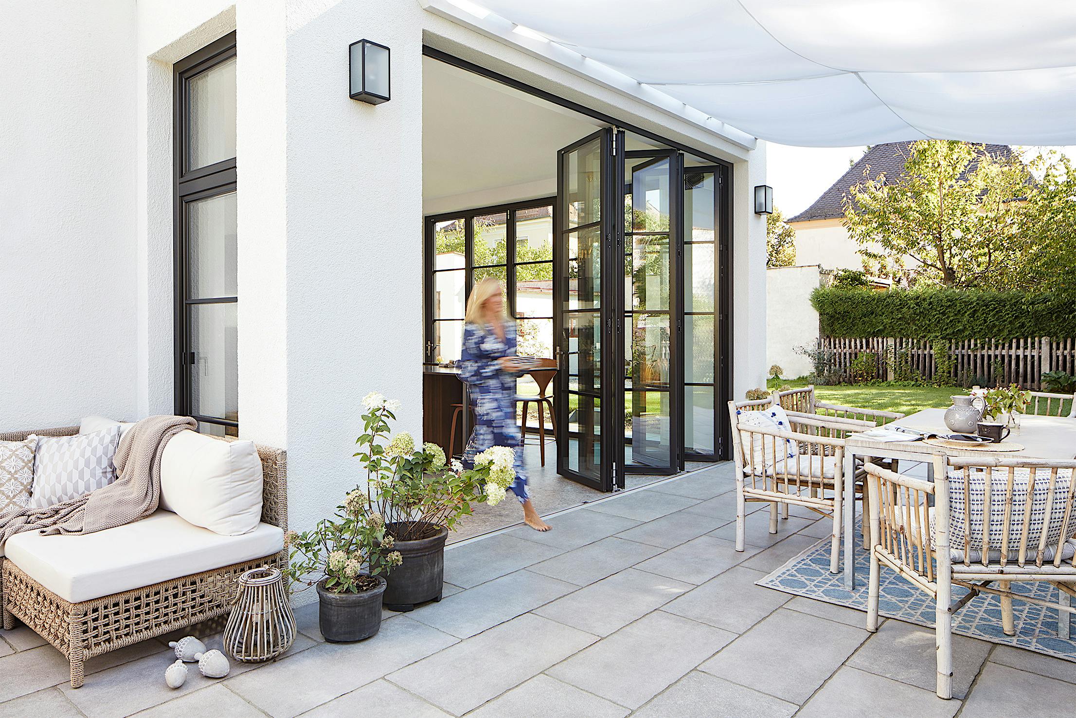 steel effect folding glass patio doors