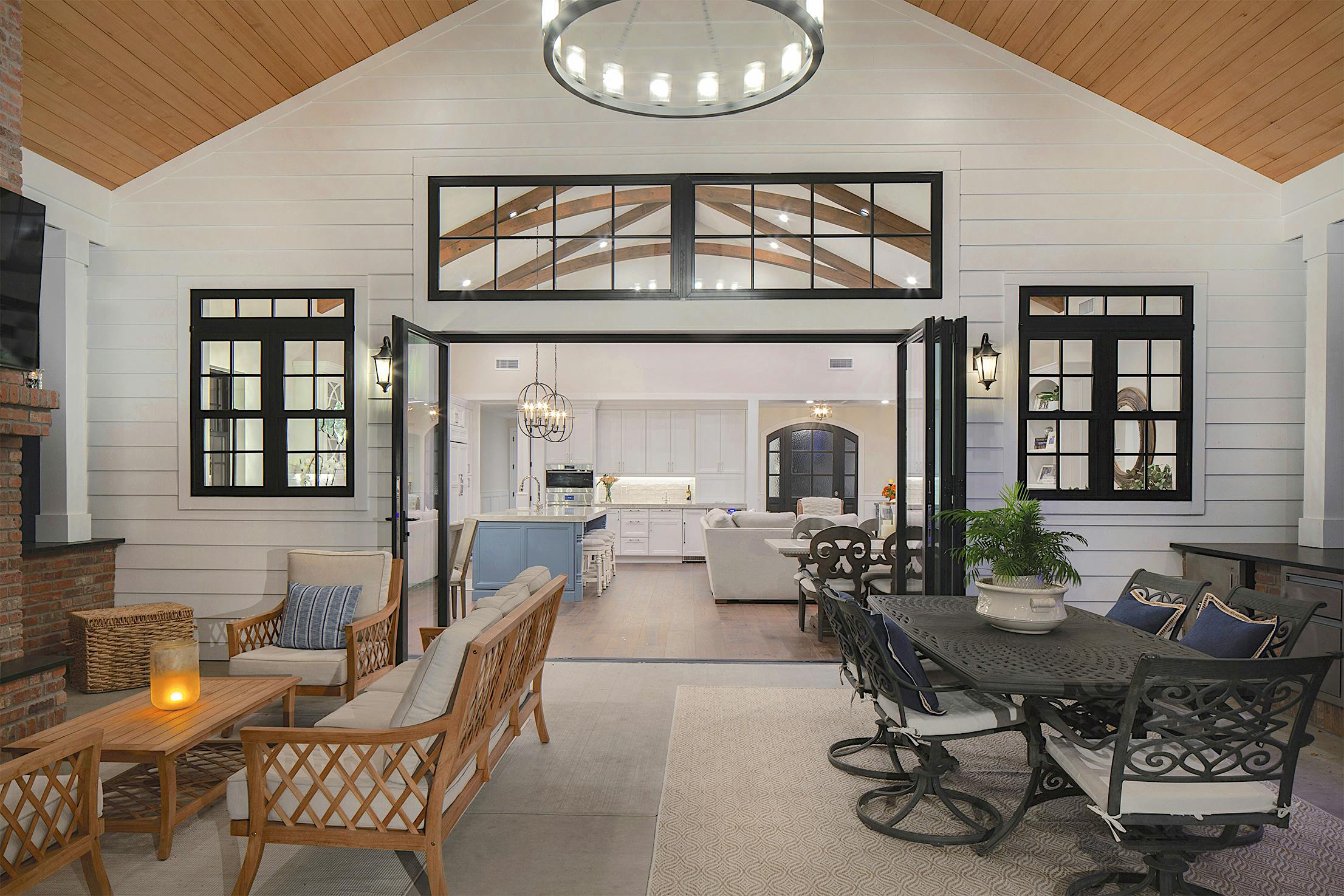 porch design with folding porch doors