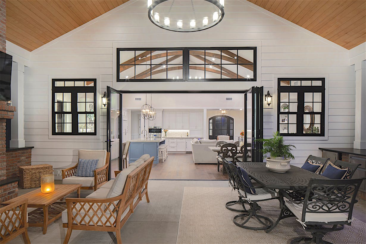 porch design with folding porch doors
