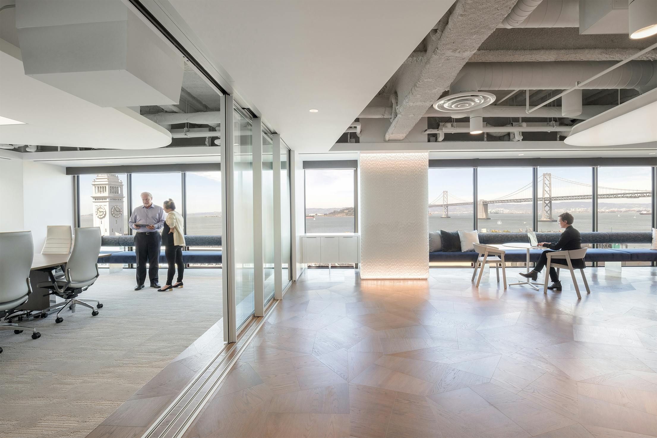 sliding opening glass walls in offices