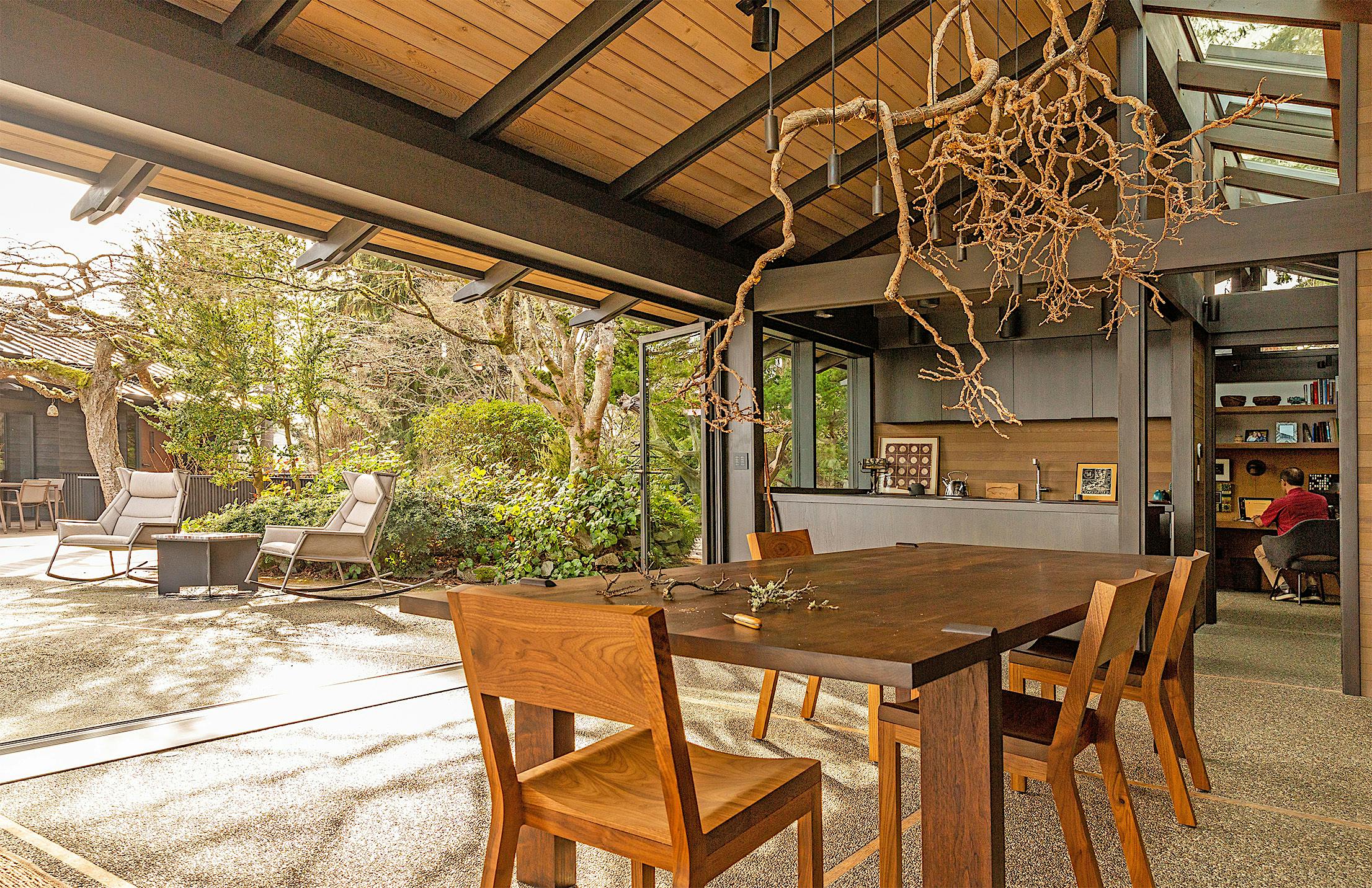 home office with biophilic design