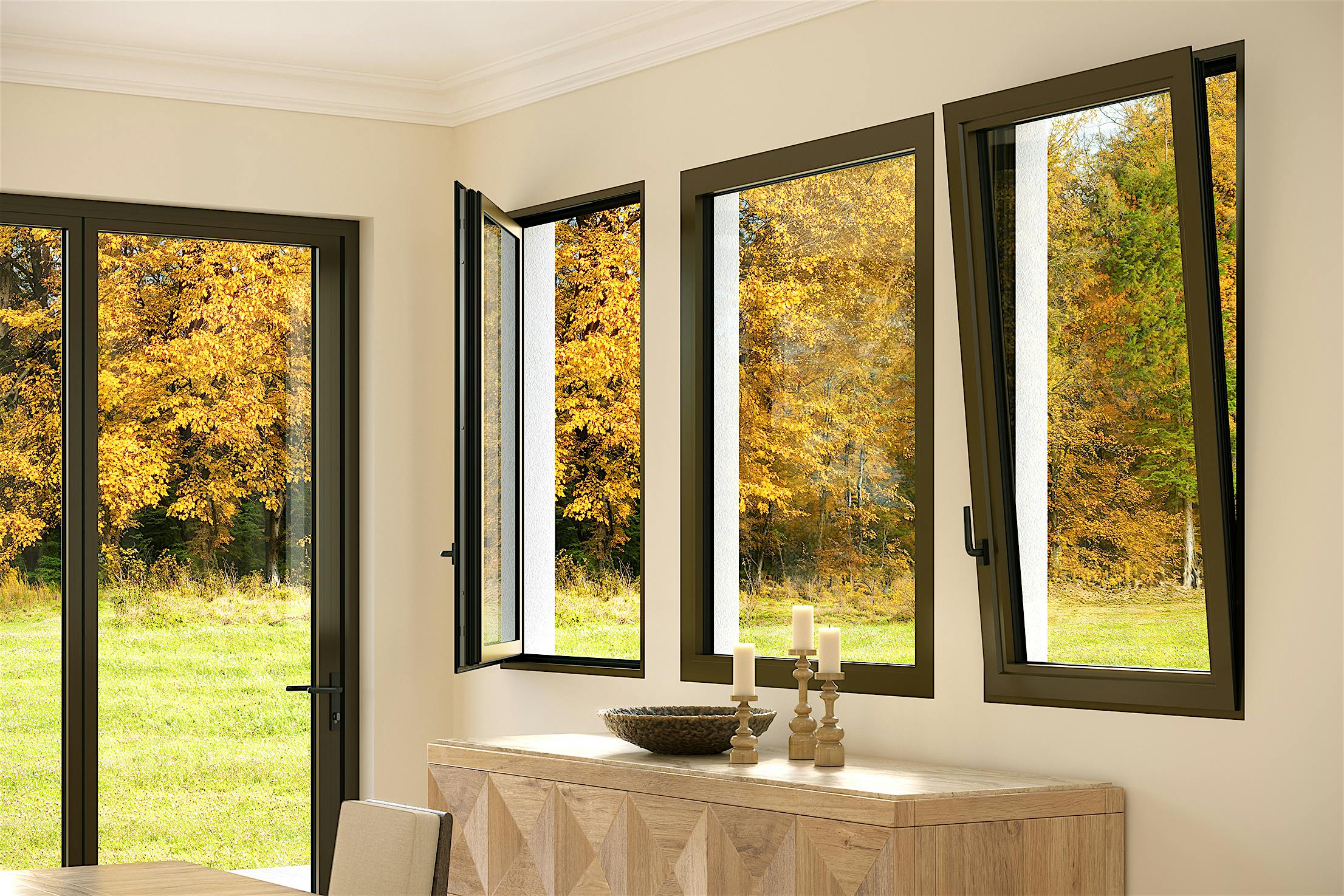 aluminum framed tilt turn windows