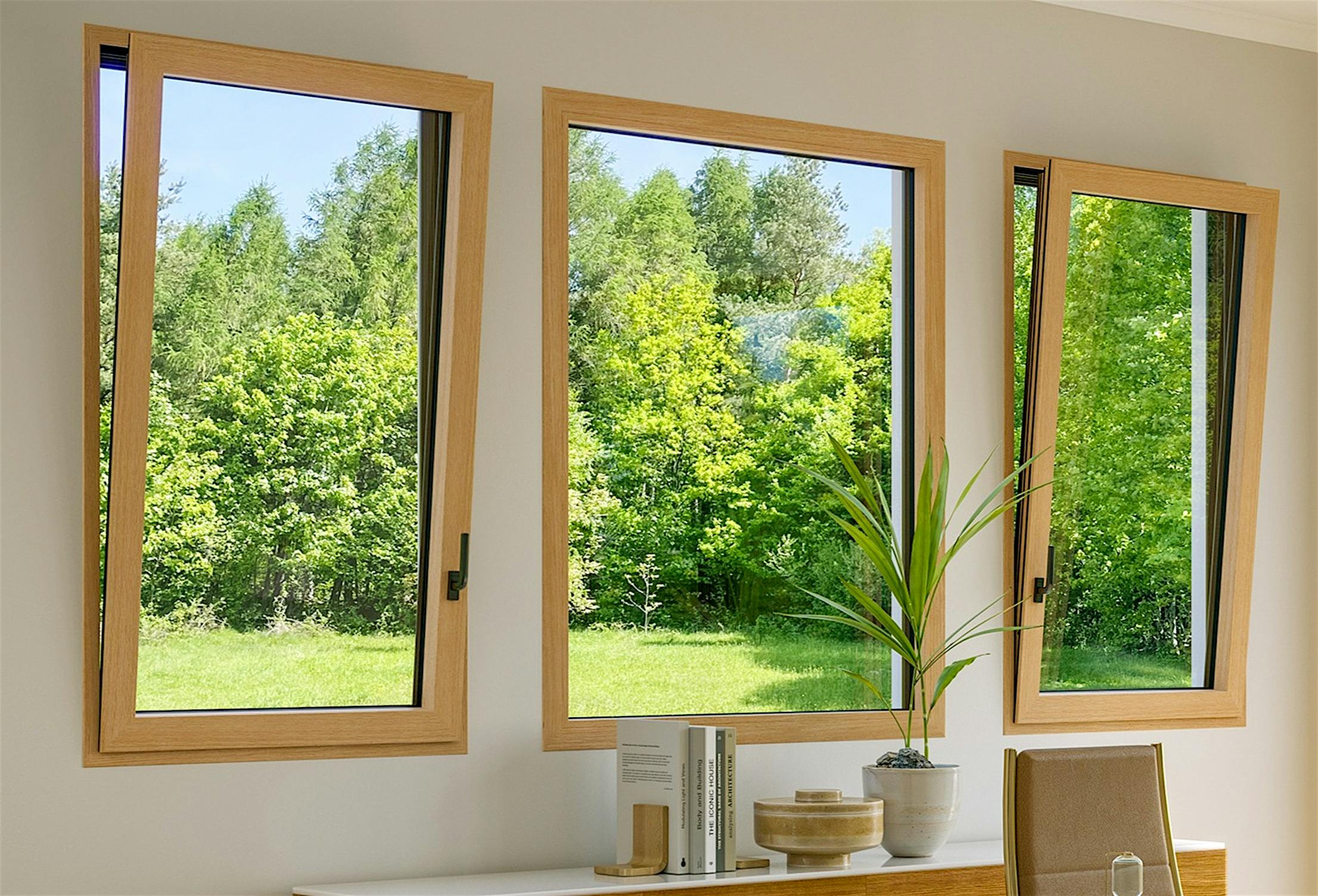 wood framed aluminum clad tilt turn windows